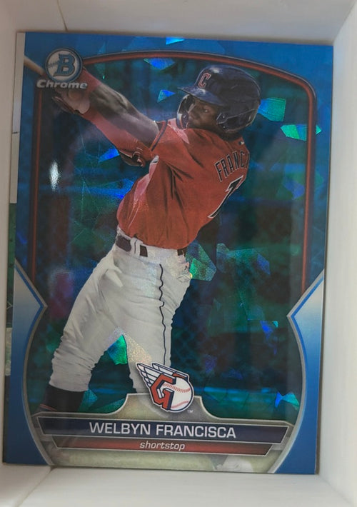 2023 - Bowman - 2023 Bowman Draft - Chrome Yellow Lunar Crater Refractor - Welbyn Francisca