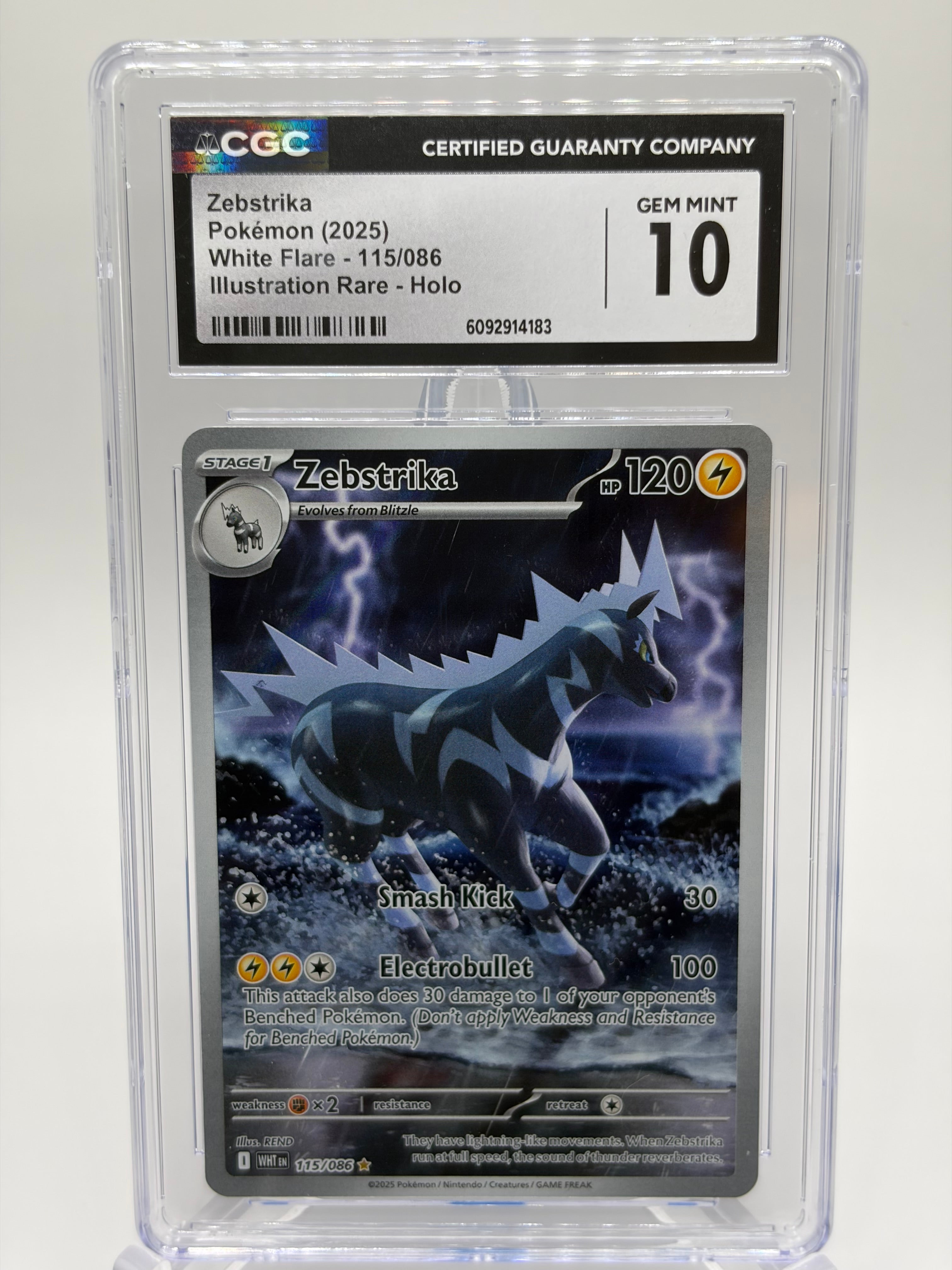 CGC Gem Mint 10 - Zebstrika - White Flare 115/086