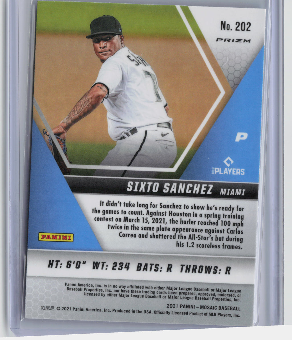 2021 Panini Mosaic #202 Sixto Sanchez Blue Camo