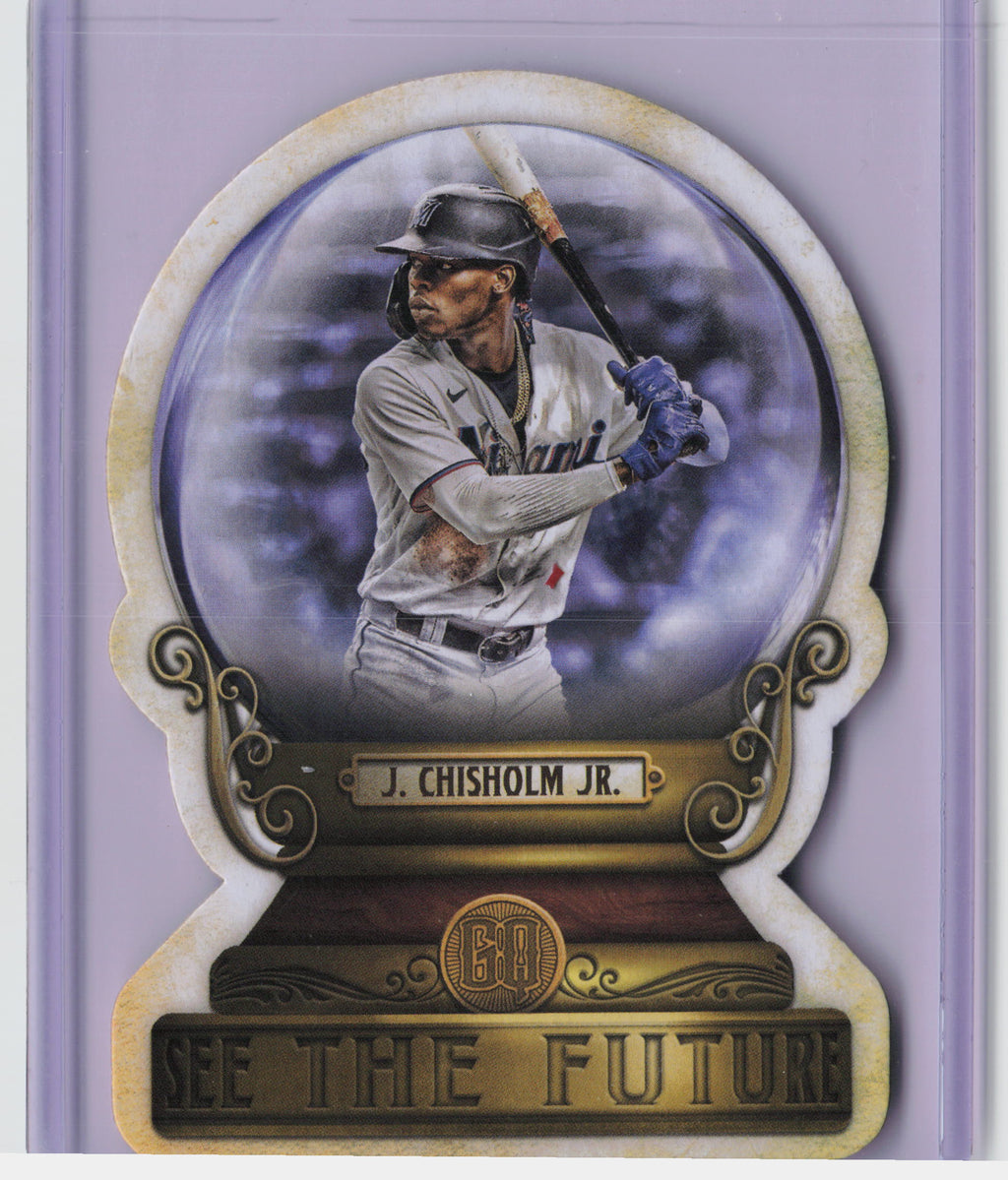 2022 Topps Gypsy Queen #CG-16 Jazz Chisholm Jr. Crystal Gazing Die Cut