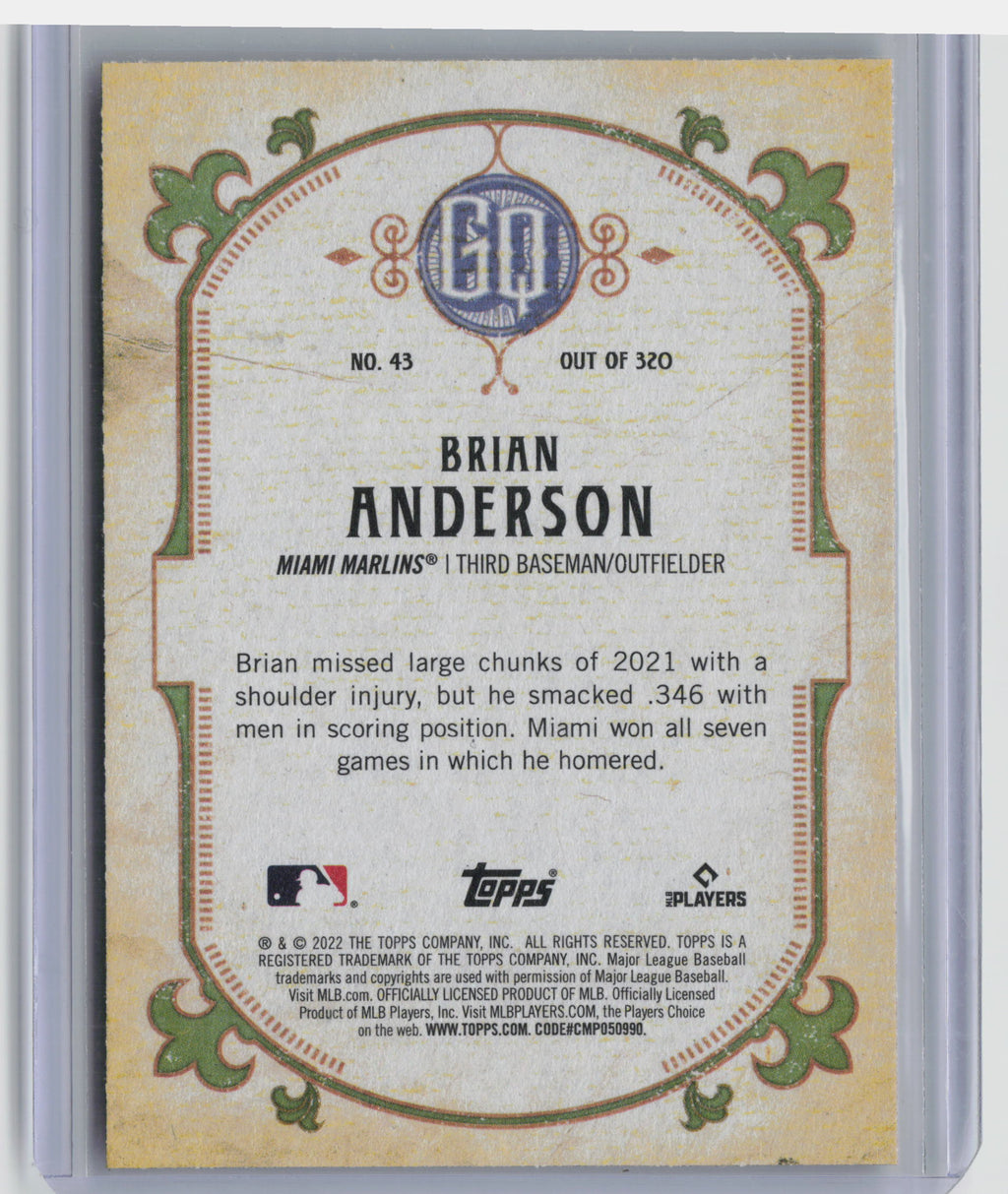 2022 Topps Gypsy Queen #43 Brian Anderson Green