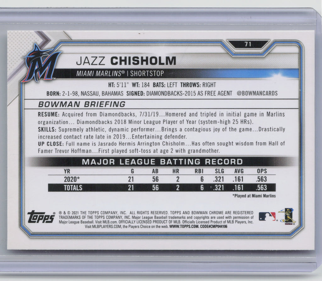 2021 Bowman #71 Jazz Chisholm