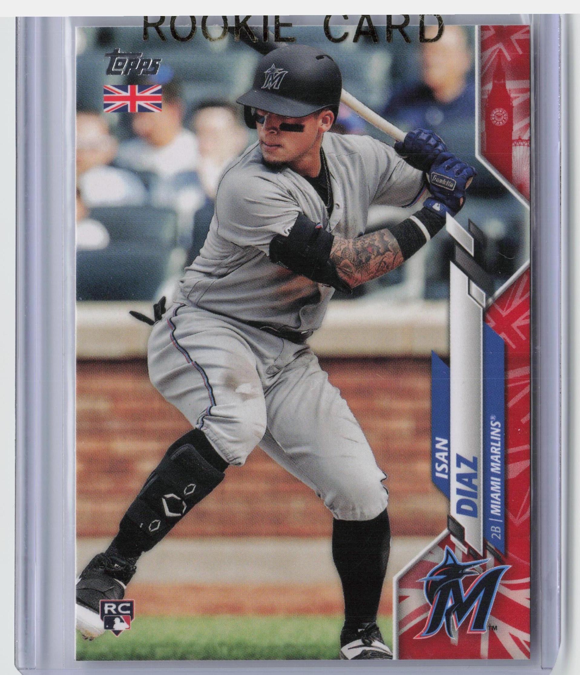 2020 Topps UK Edition Isan Diaz Rookie RC /99 Miami Marlins #168
