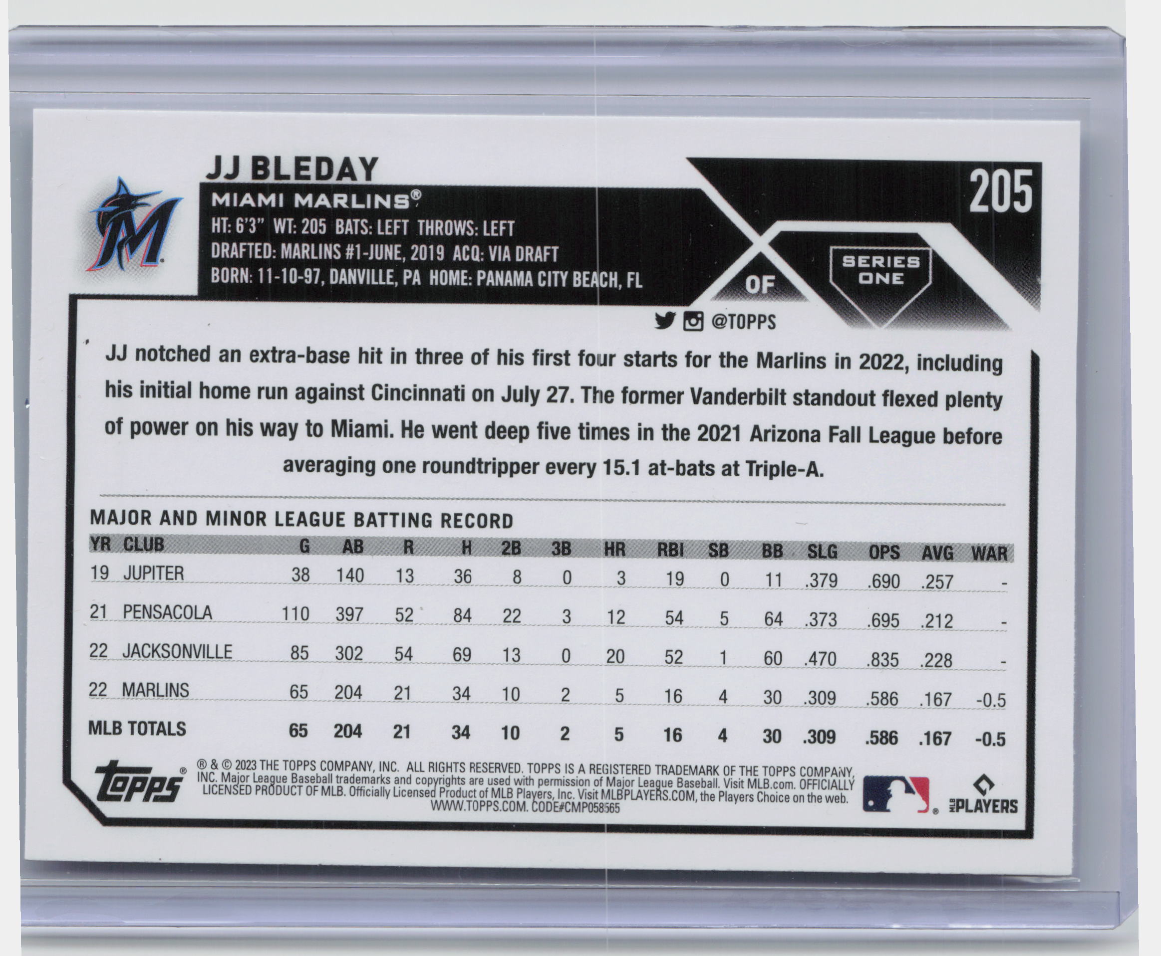 2023 Topps #205 JJ Bleday All-Star Game