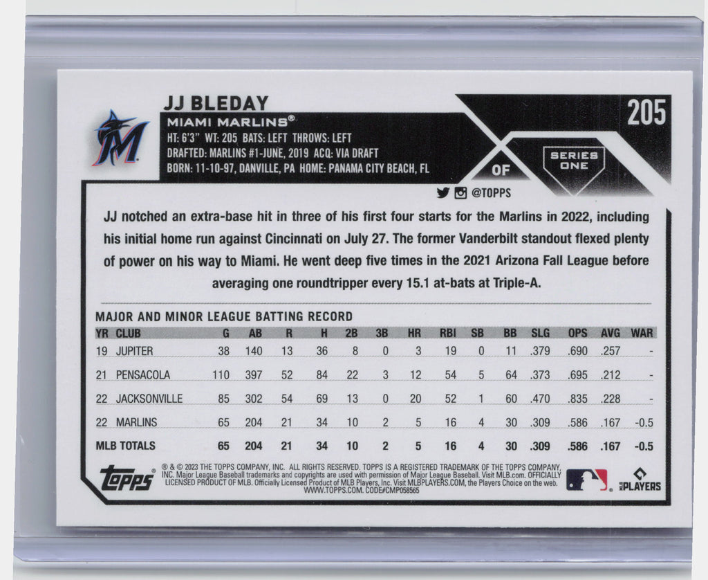 2023 Topps #205 JJ Bleday