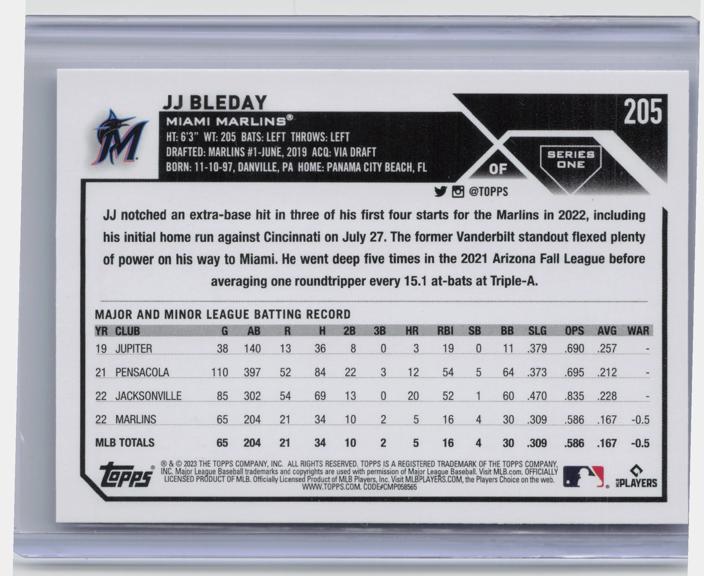 2023 Topps #205 JJ Bleday