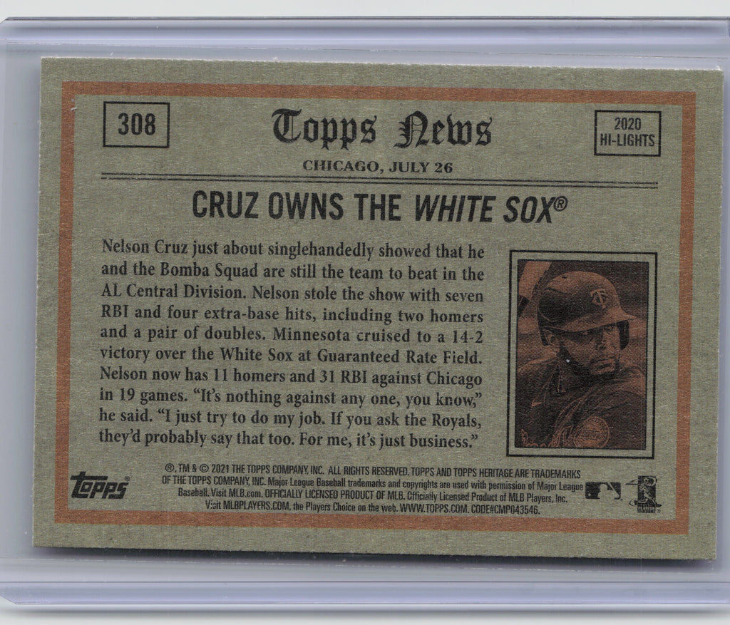 2021 Topps Heritage #308 Nelson Cruz