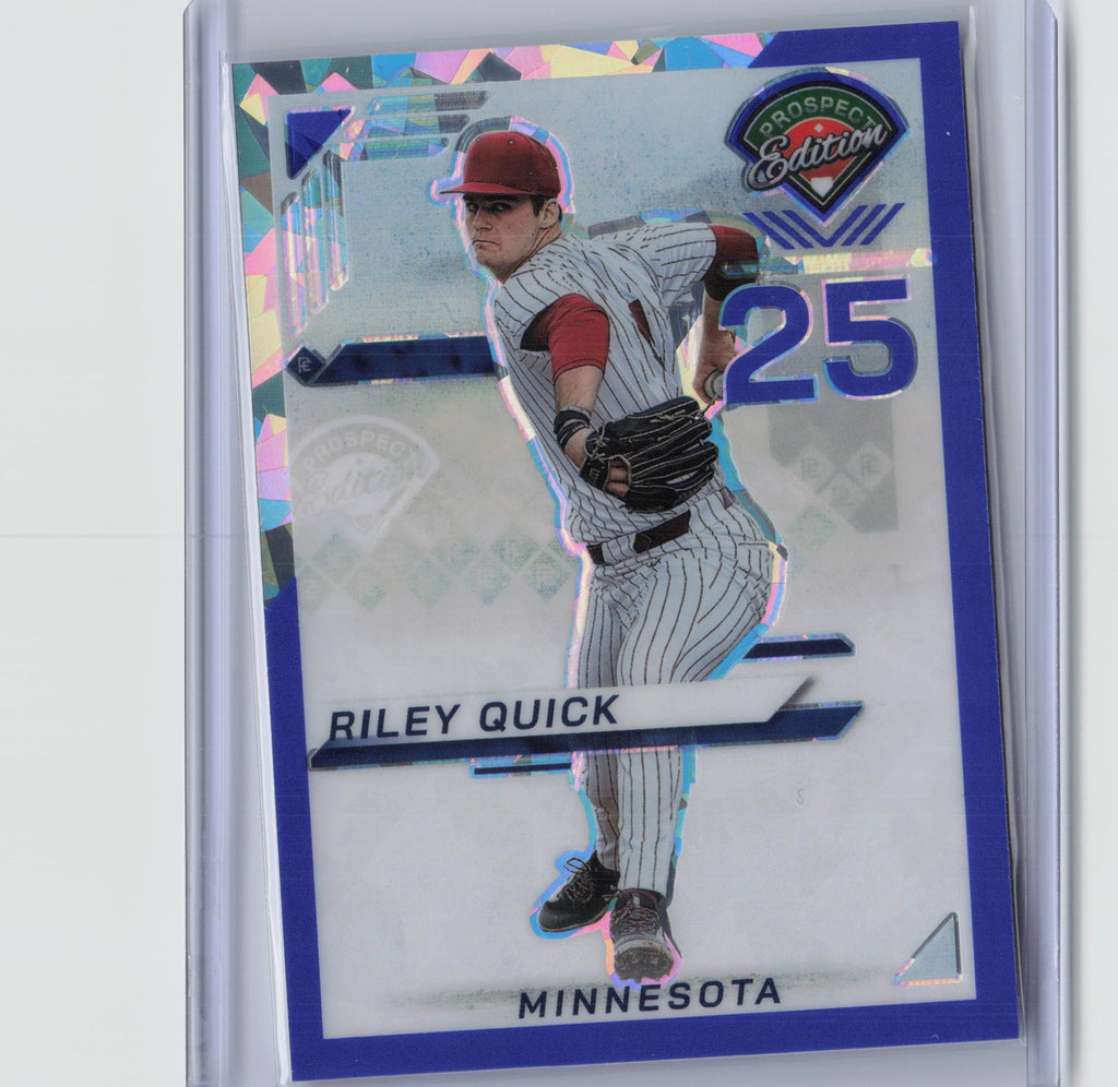 2025 Panini Prospect Edition #38 Riley Quick Holo Prospect - Blue Ice #/299