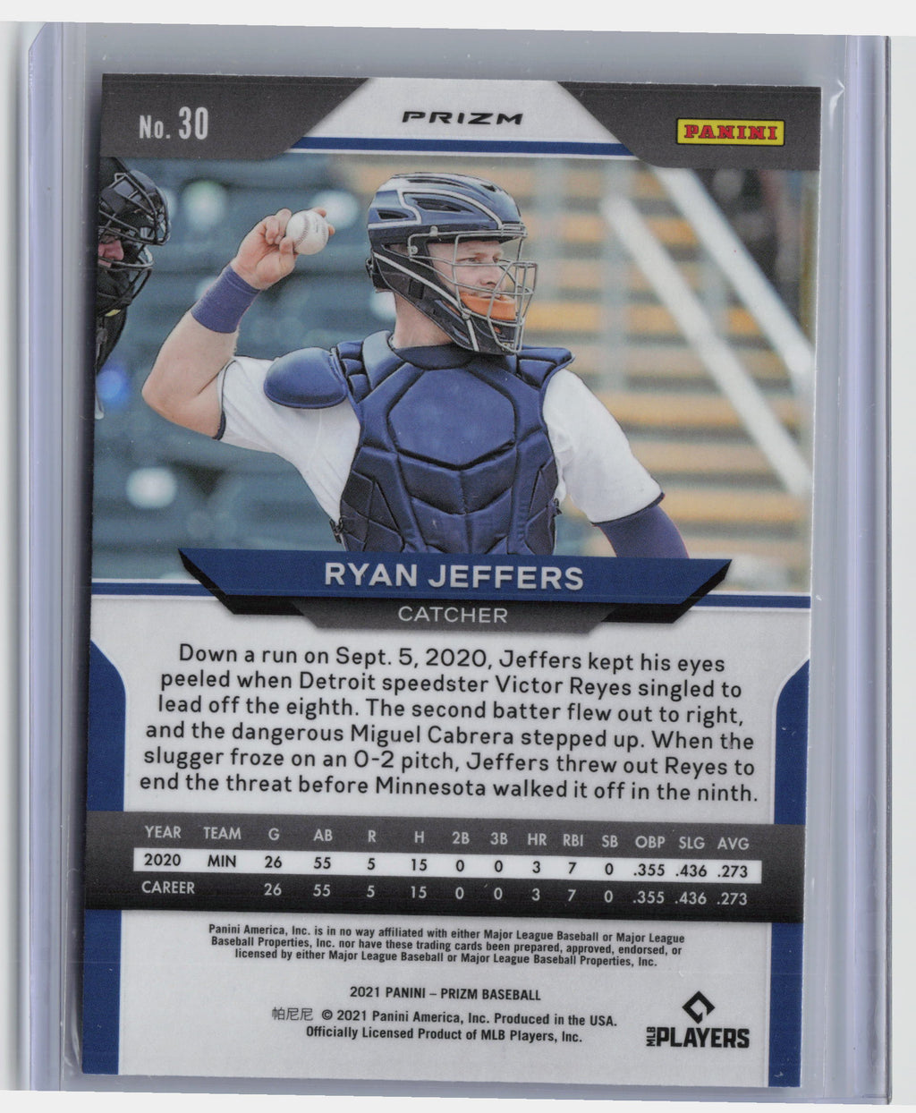 2021 Panini Prizm #30 Ryan Jeffers Green Wave Prizm