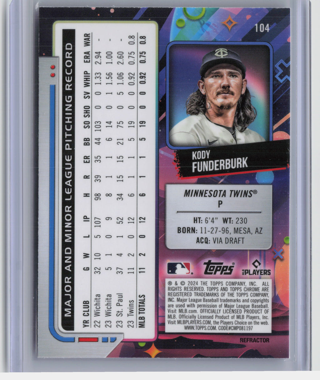 2024 Topps Chrome Cosmic #104 Kody Funderburk Refractors