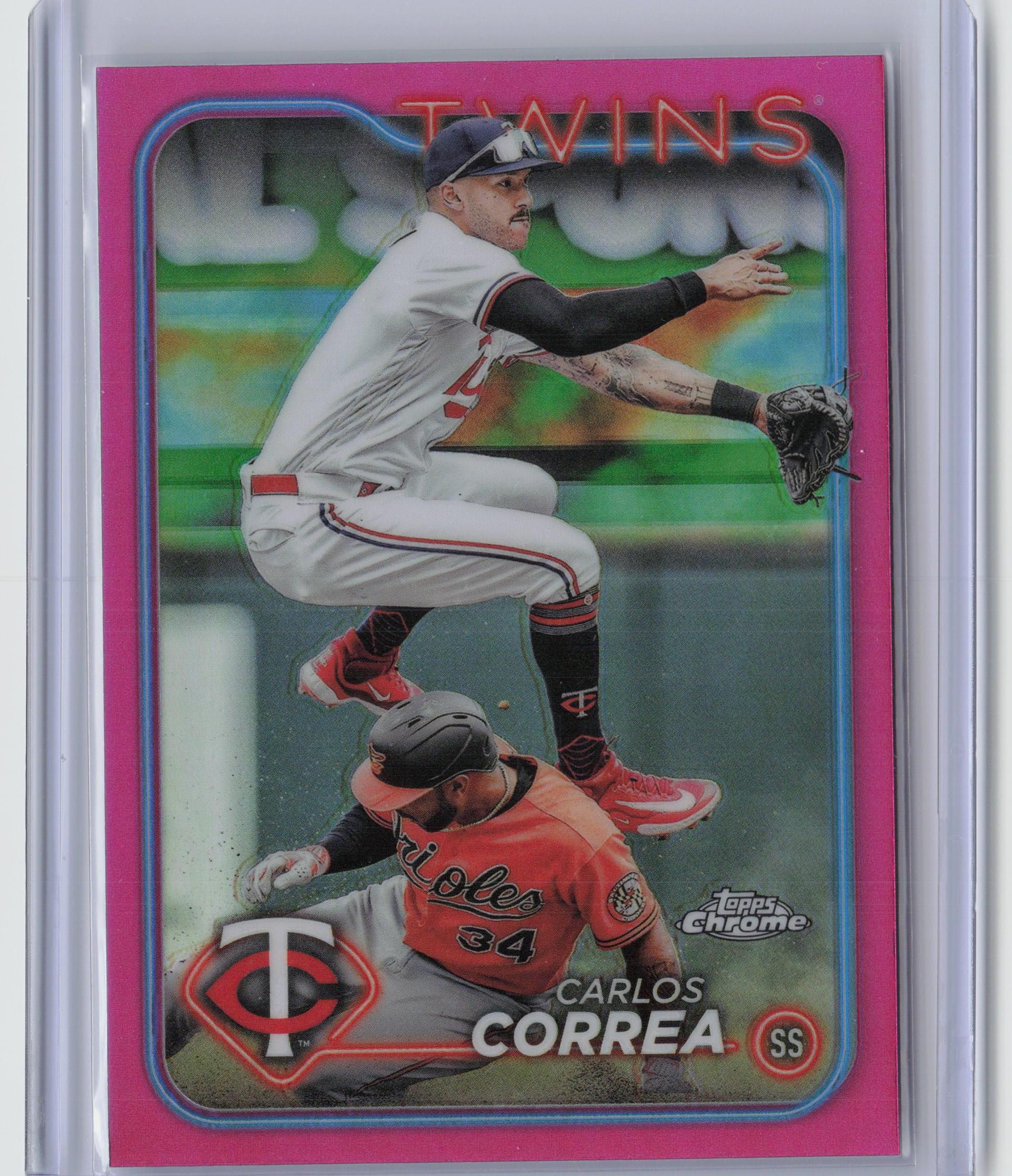 2024 Topps Chrome #156 Carlos Correa Pink Refractors