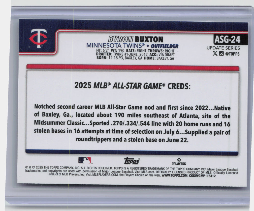 2025 Topps Update #ASG-24 Byron Buxton 2025 All-Star Game