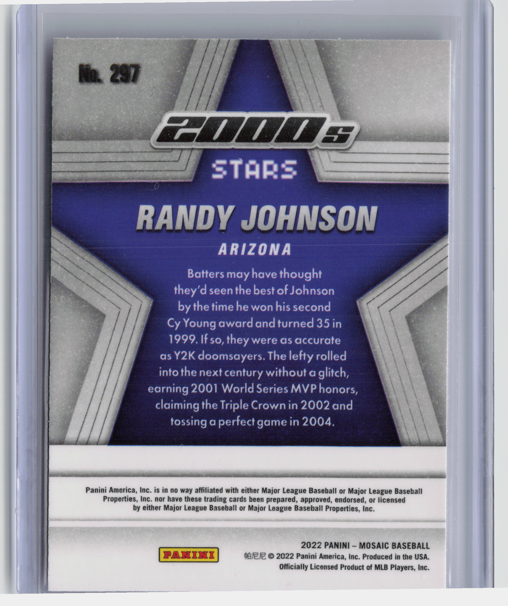 2022 Panini Mosaic #297 Randy Johnson