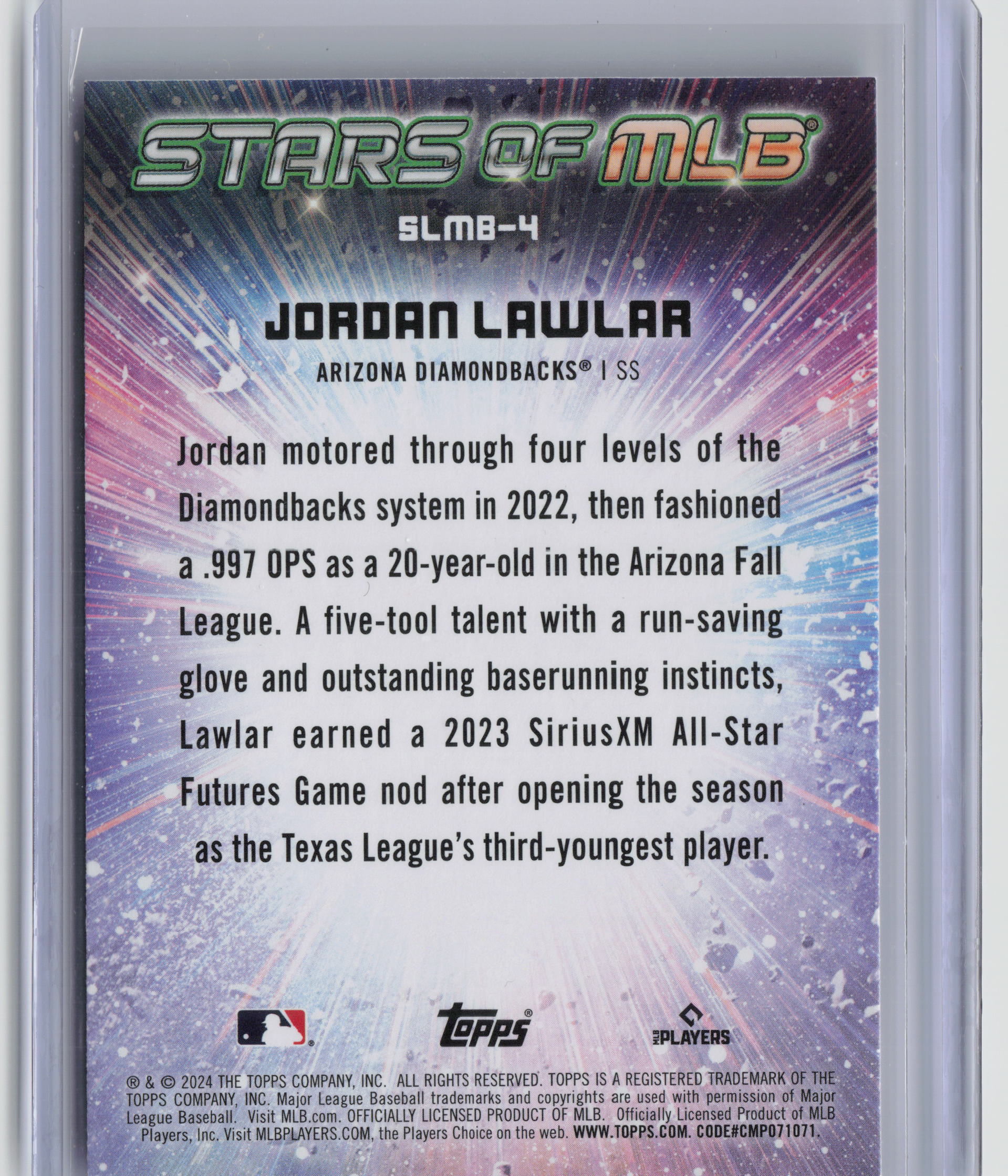2024 Topps #CSMLB-4 Jordan Lawlar Stars of MLB Chrome