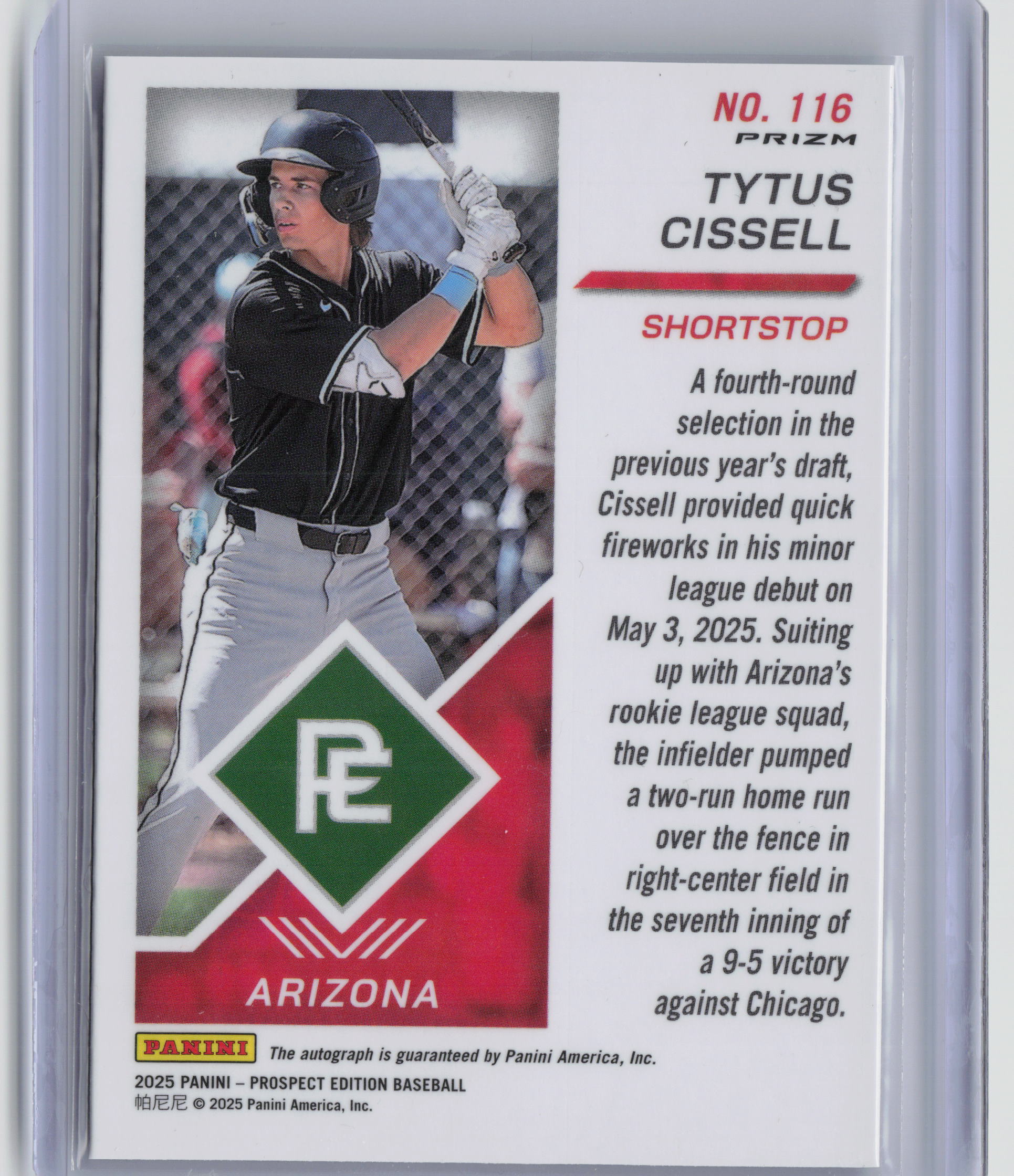2025 Panini Prospect Tytus Cissell Signatures Green Prizm Auto #116