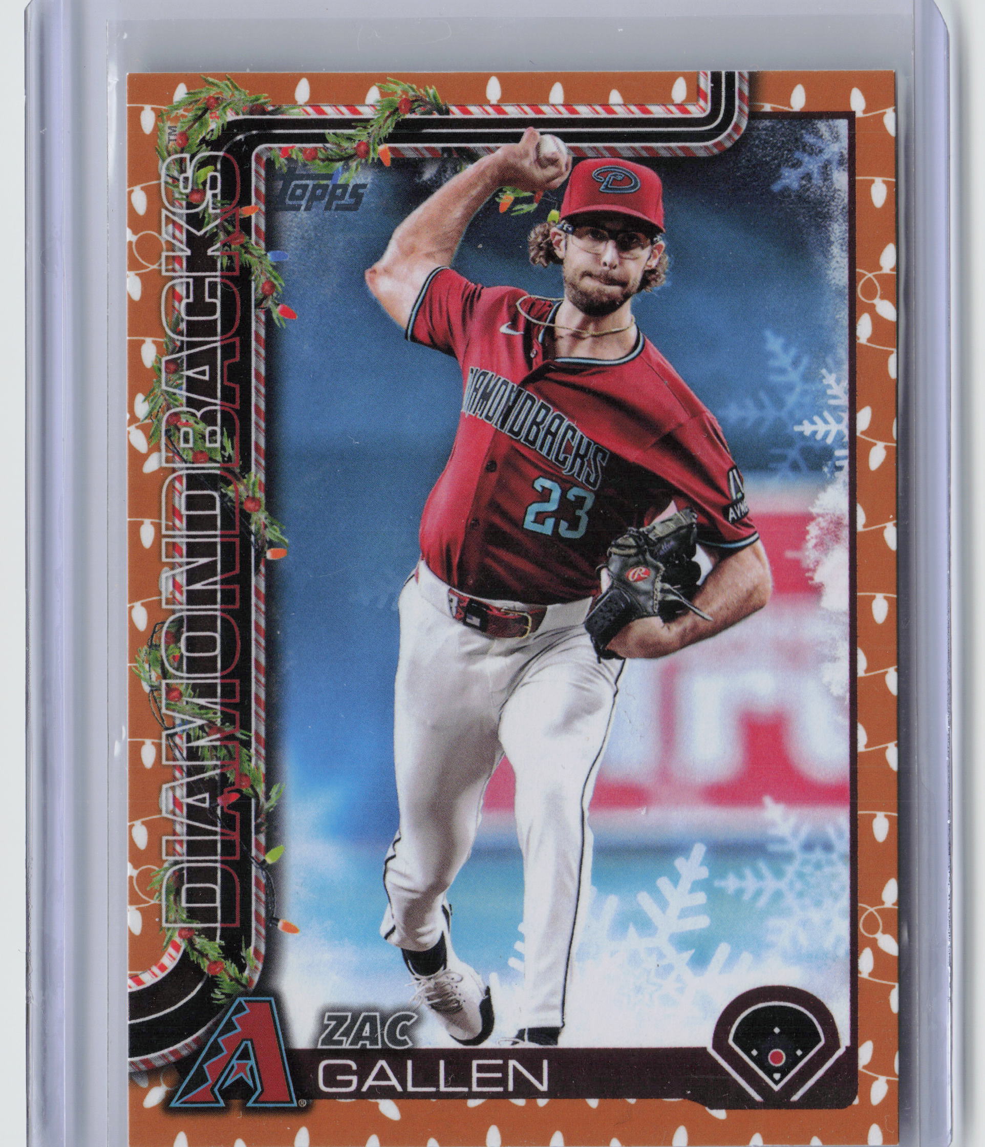 2025 Topps Holiday #H131 Zac Gallen Gold Holiday Lights