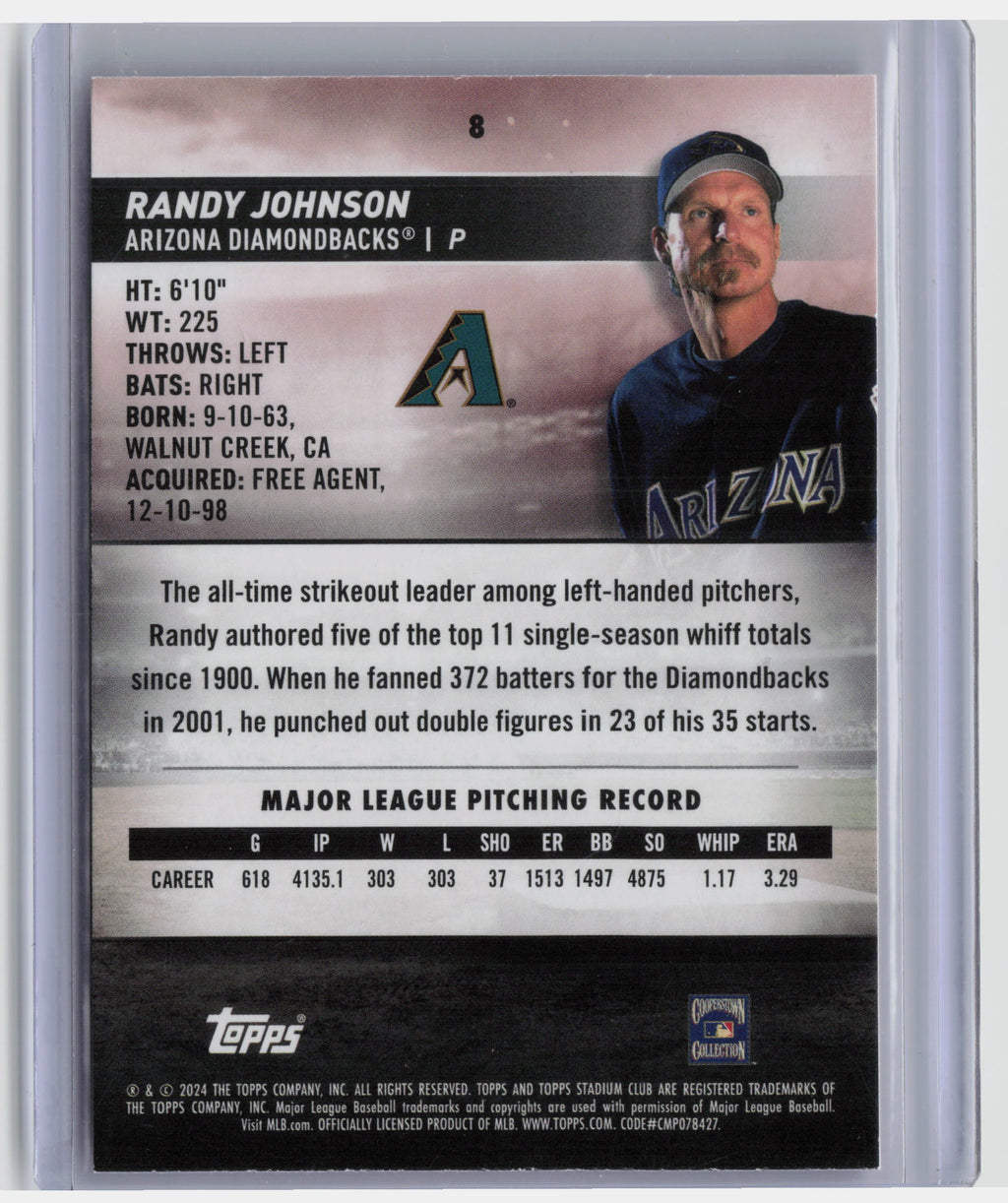 2024 Stadium Club #8 Randy Johnson Pink Foil