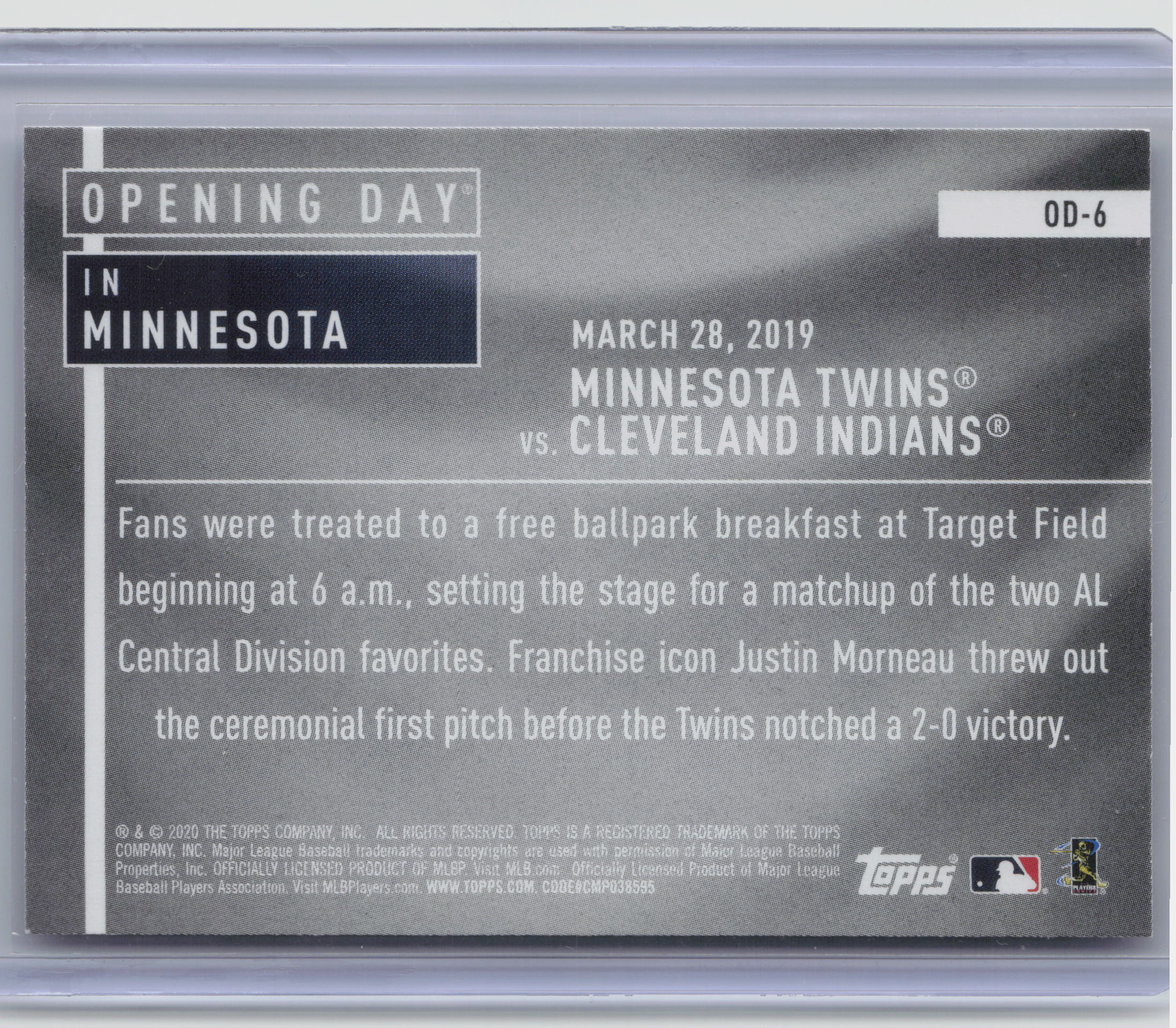 2020 Topps Opening Day #OD-6 Minnesota Twins Opening Day