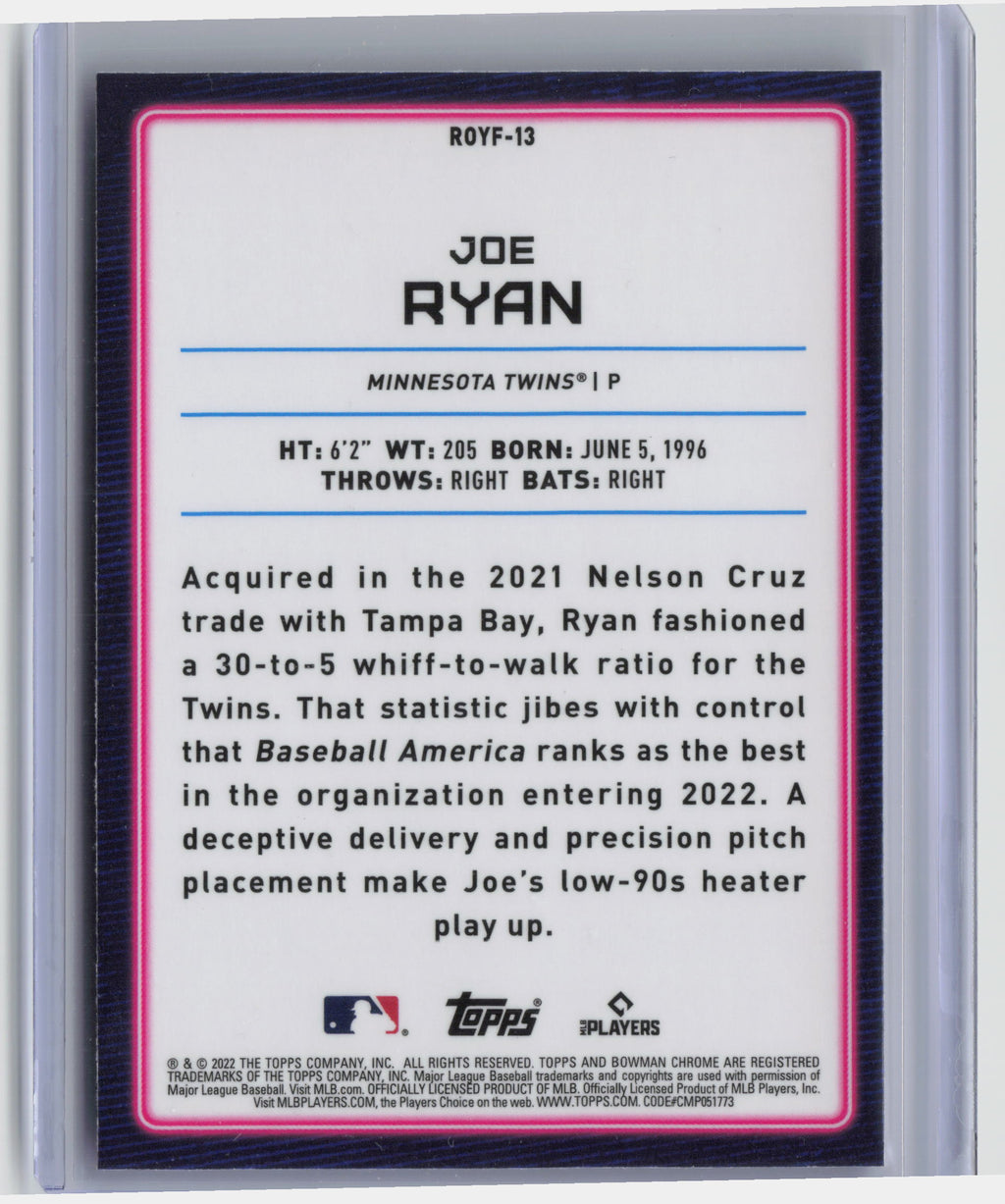 Topps Chrome #ROYF-13 Joe Ryan