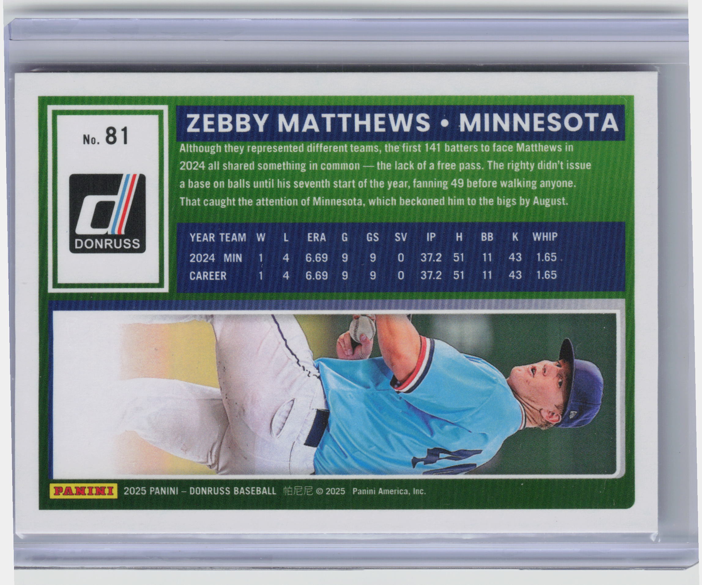 2025 Donruss #81 Zebby Matthews Red and Blue