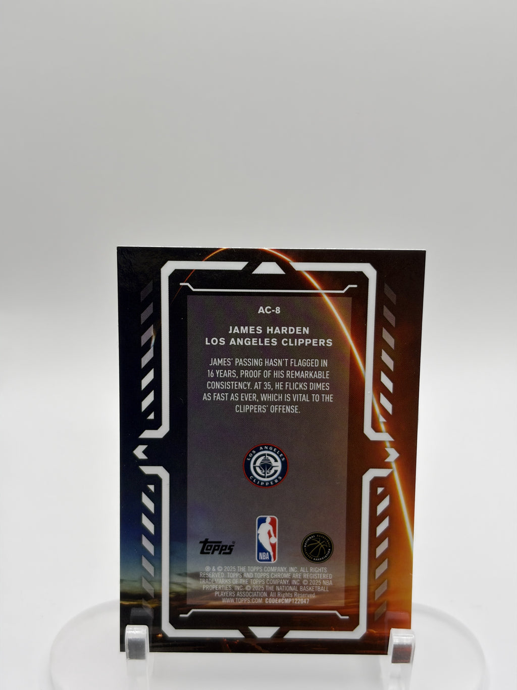 2025-26 Topps Chrome James Harden Activators Yellow REFRACTOR /275 Clippers AC8