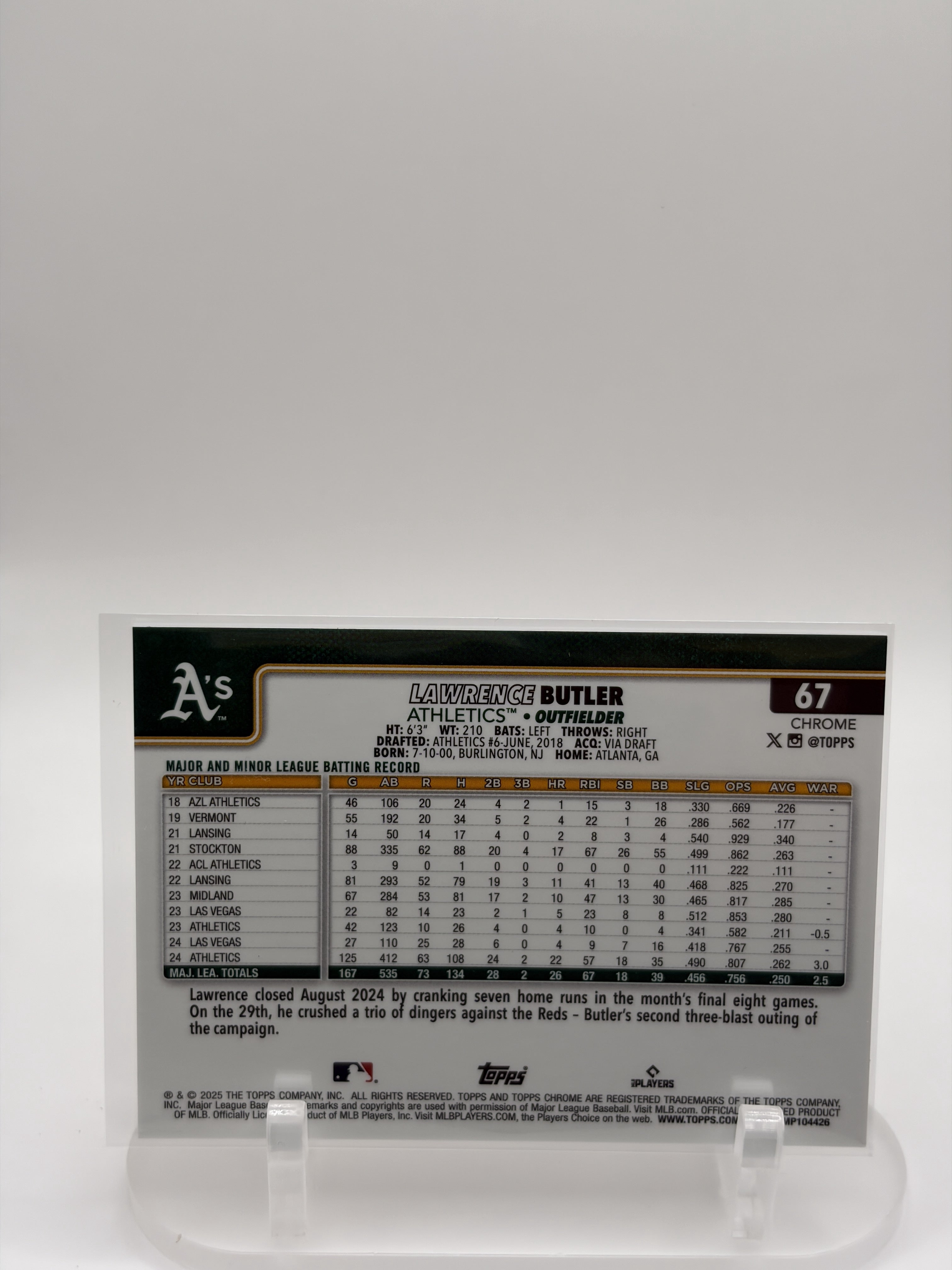 #67 Lawrence Butler Gold Cracked Ice Refractor /50