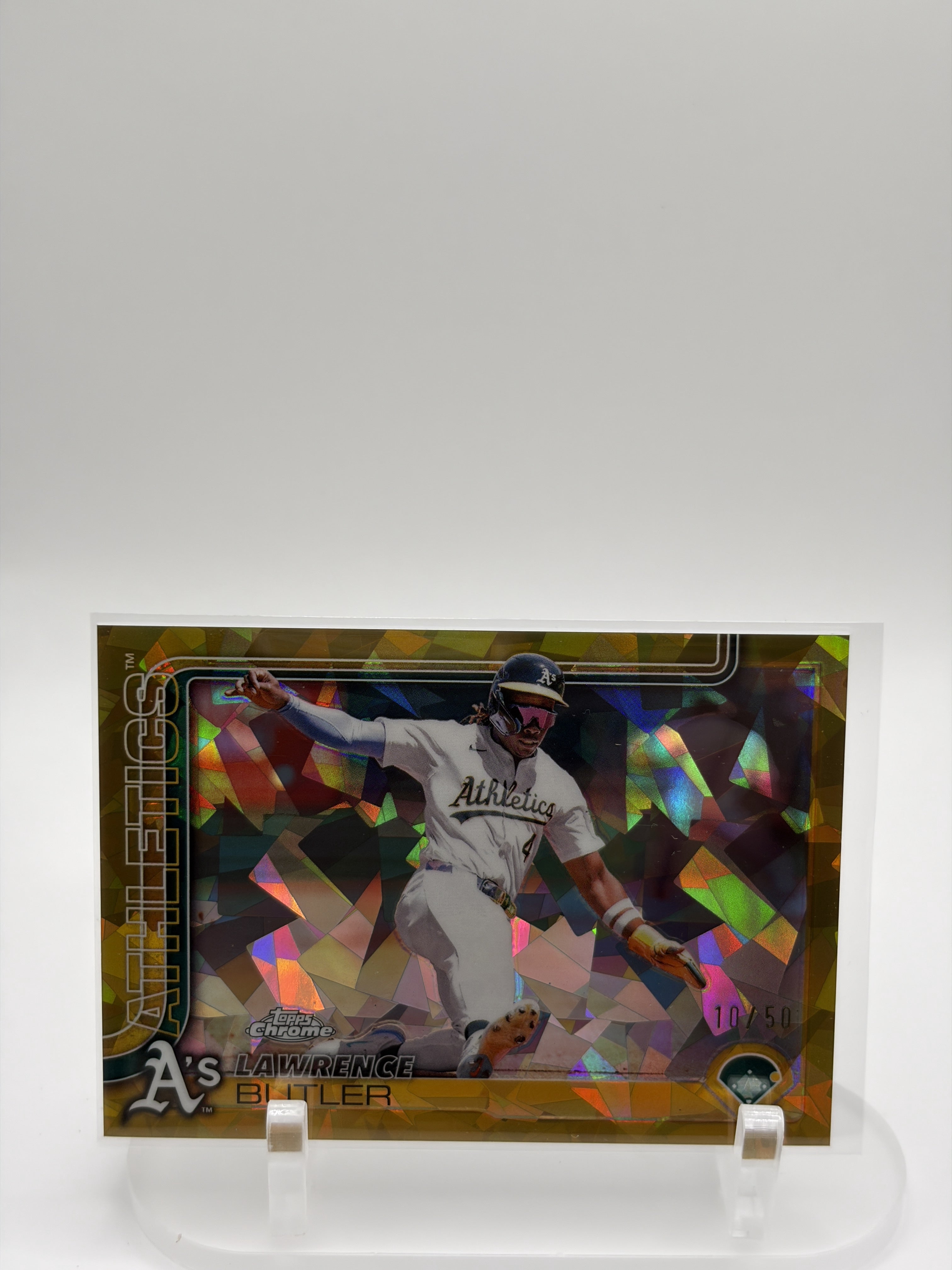 #67 Lawrence Butler Gold Cracked Ice Refractor /50