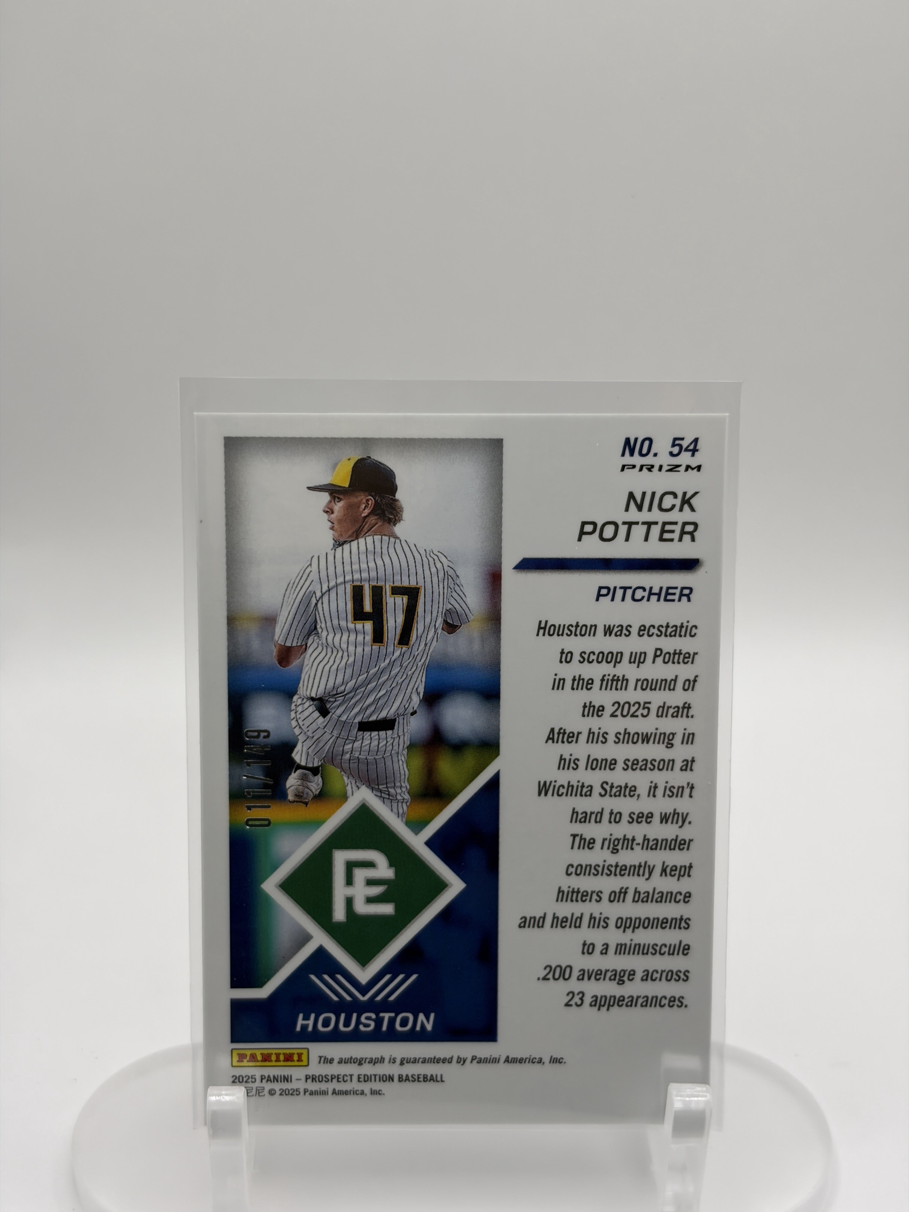 2025 Panini Prospect #54 Nick Potter Holo Prospect Ticket Signatures /149