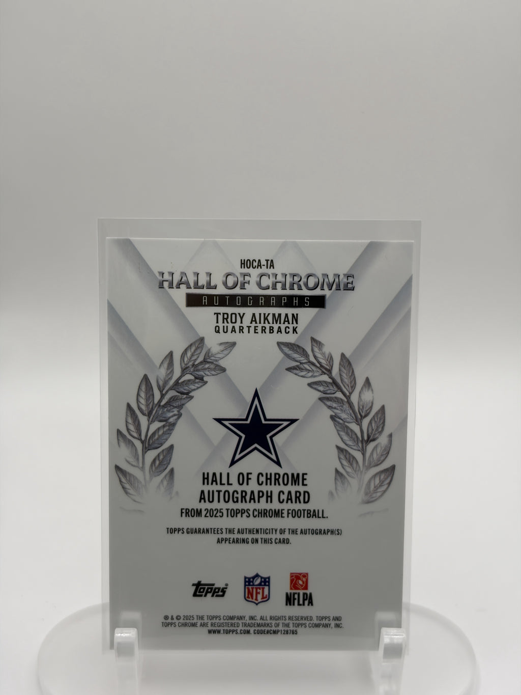 2025 Topps Chrome #HOCA-TA Troy Aikman Hall of Chrome Autographs Gold #/50