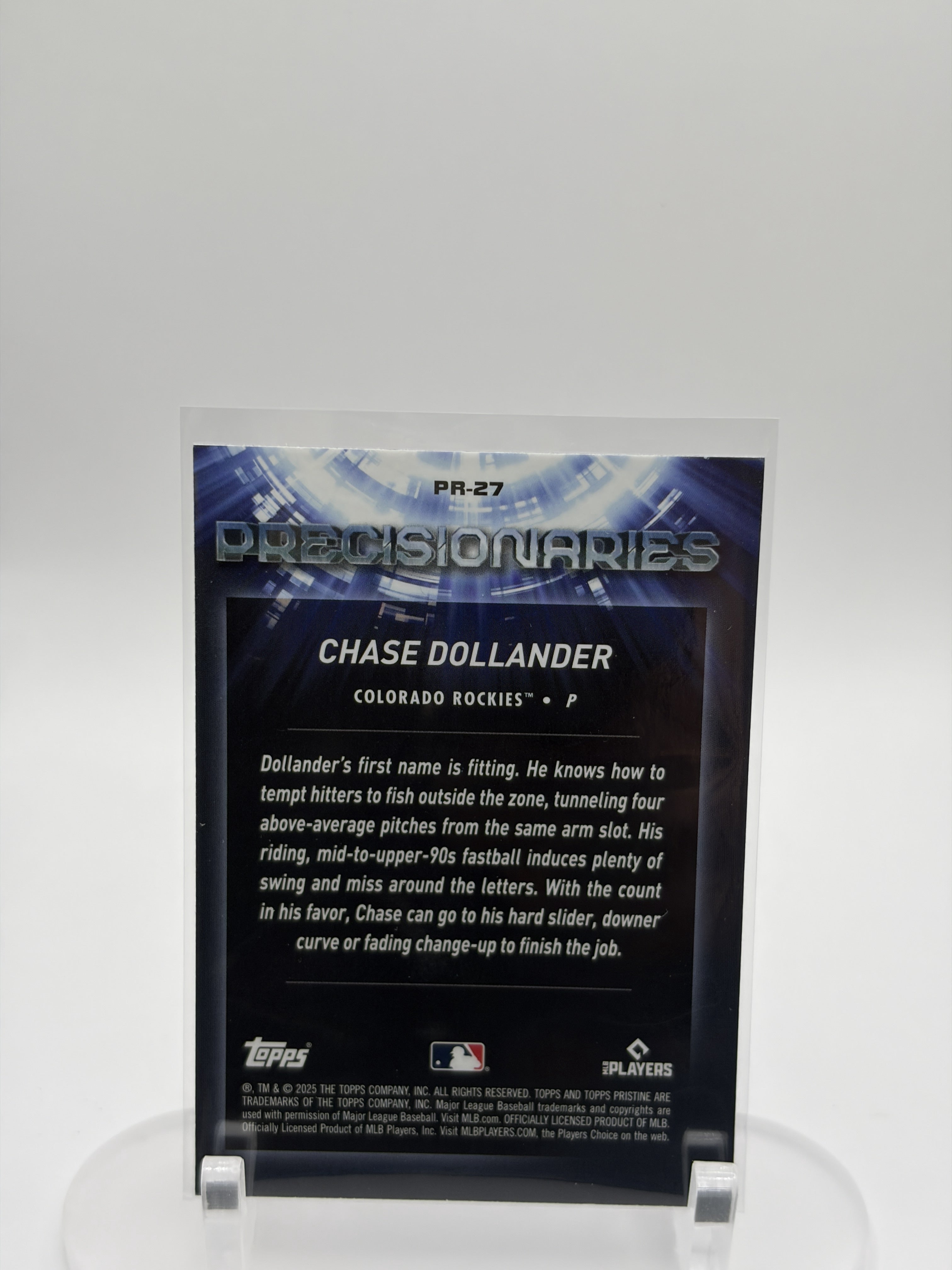 2025 Topps Pristine #PR-27 Chase Dollander Precisionaries Purple Refractors #/99