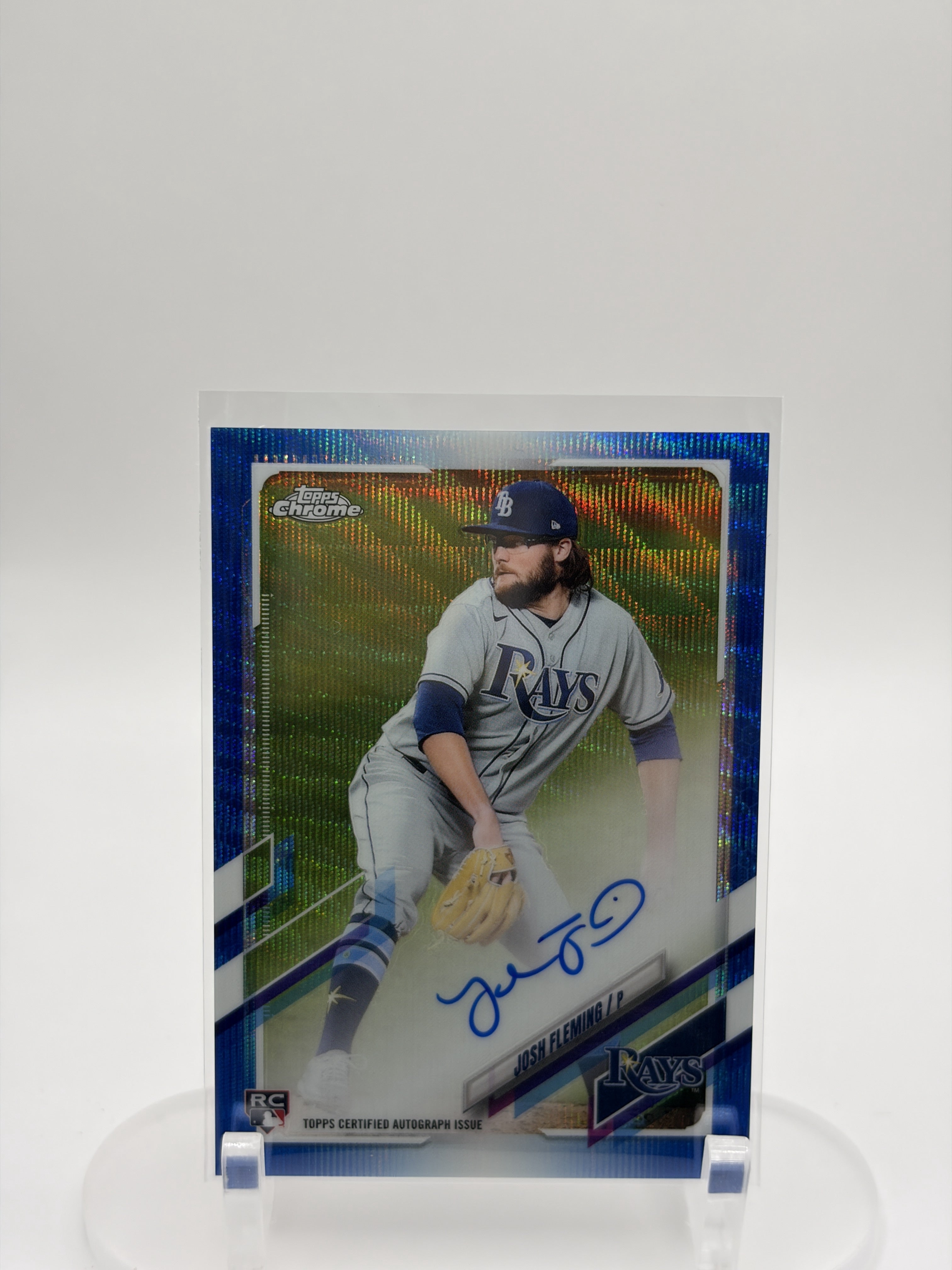 2021 Topps Chrome #RA-JF Josh Fleming Rookie Autographs Purple Refractor #/250