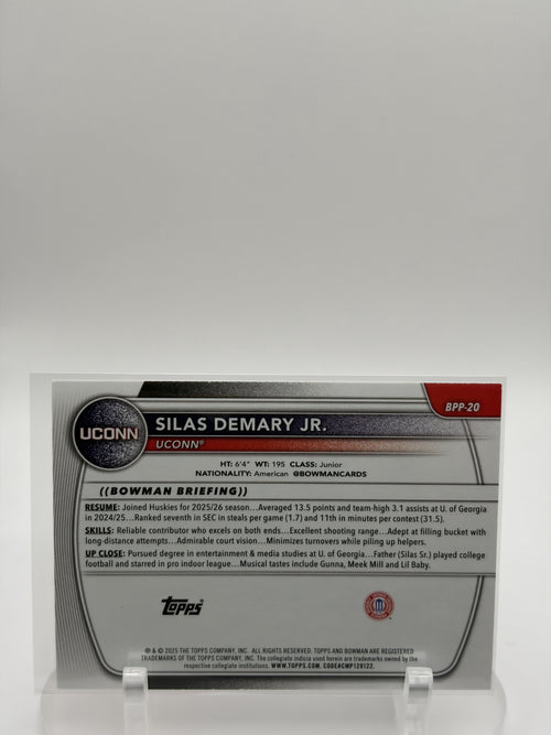 2025-26 Bowman #BPP-20 Silas Demary Jr. Prospects Orange /25