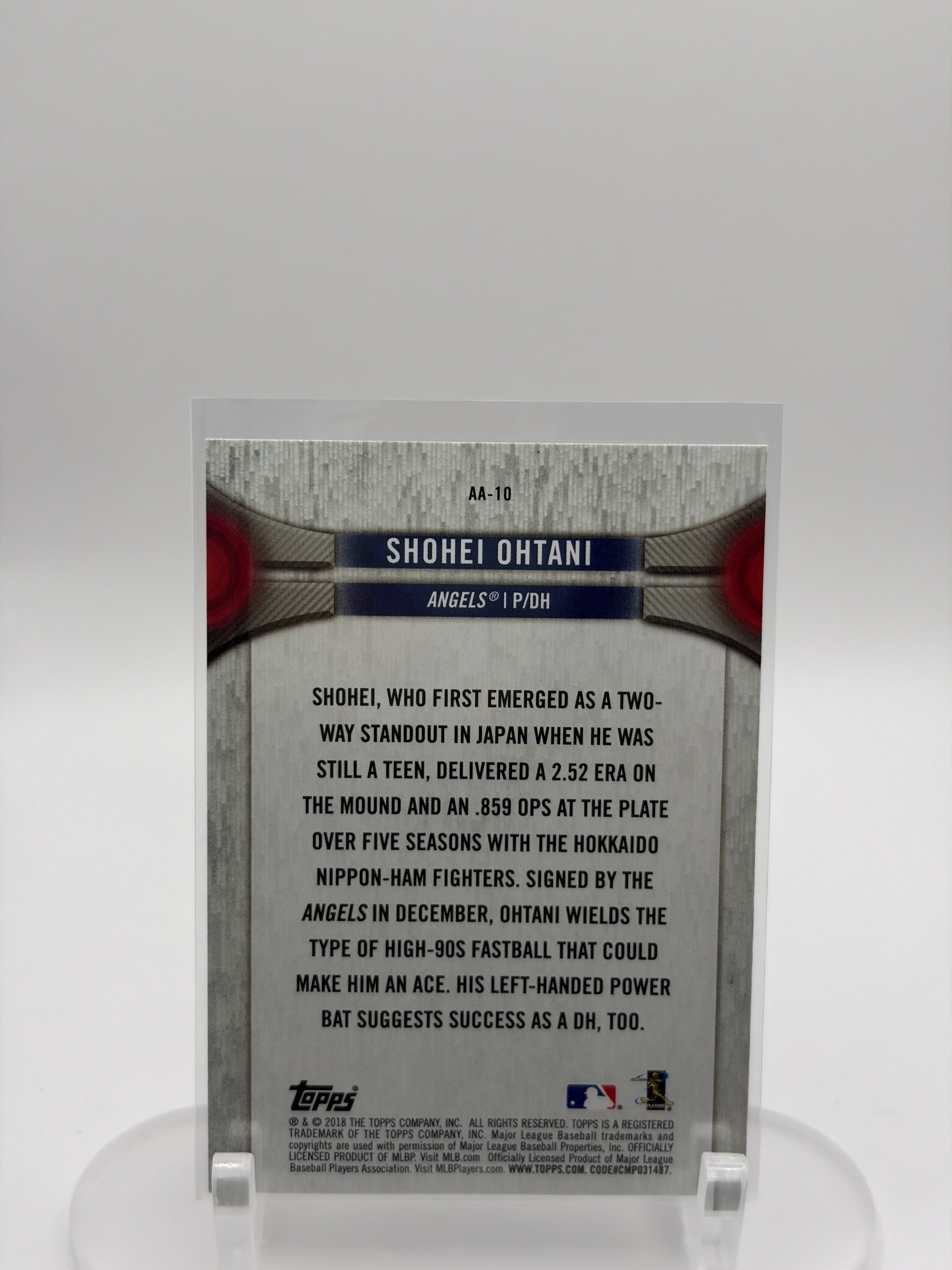 2018 Topps National Baseball Card Day #AA-10 Shohei Ohtani Los Angeles Angels