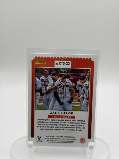 2022 Panini Elite Extra Edition #CTO-32 Zack Gelof College Tickets Optic