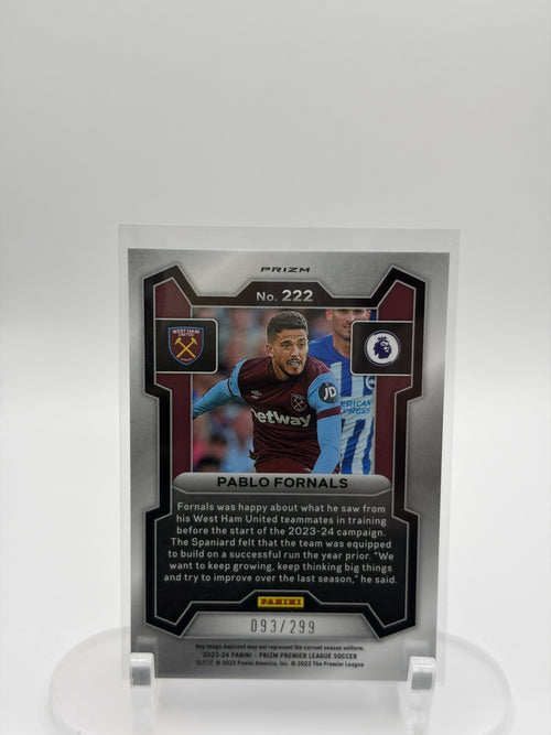 2023-24 Panini Prizm Premier League #222 Pablo Fornals Black and White Checker