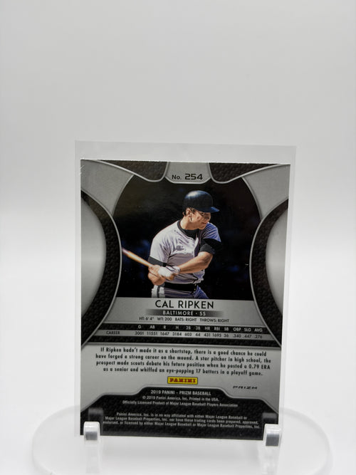 2019 Panini Prizm #254 Cal Ripken Hyper Prizm Purple/Green