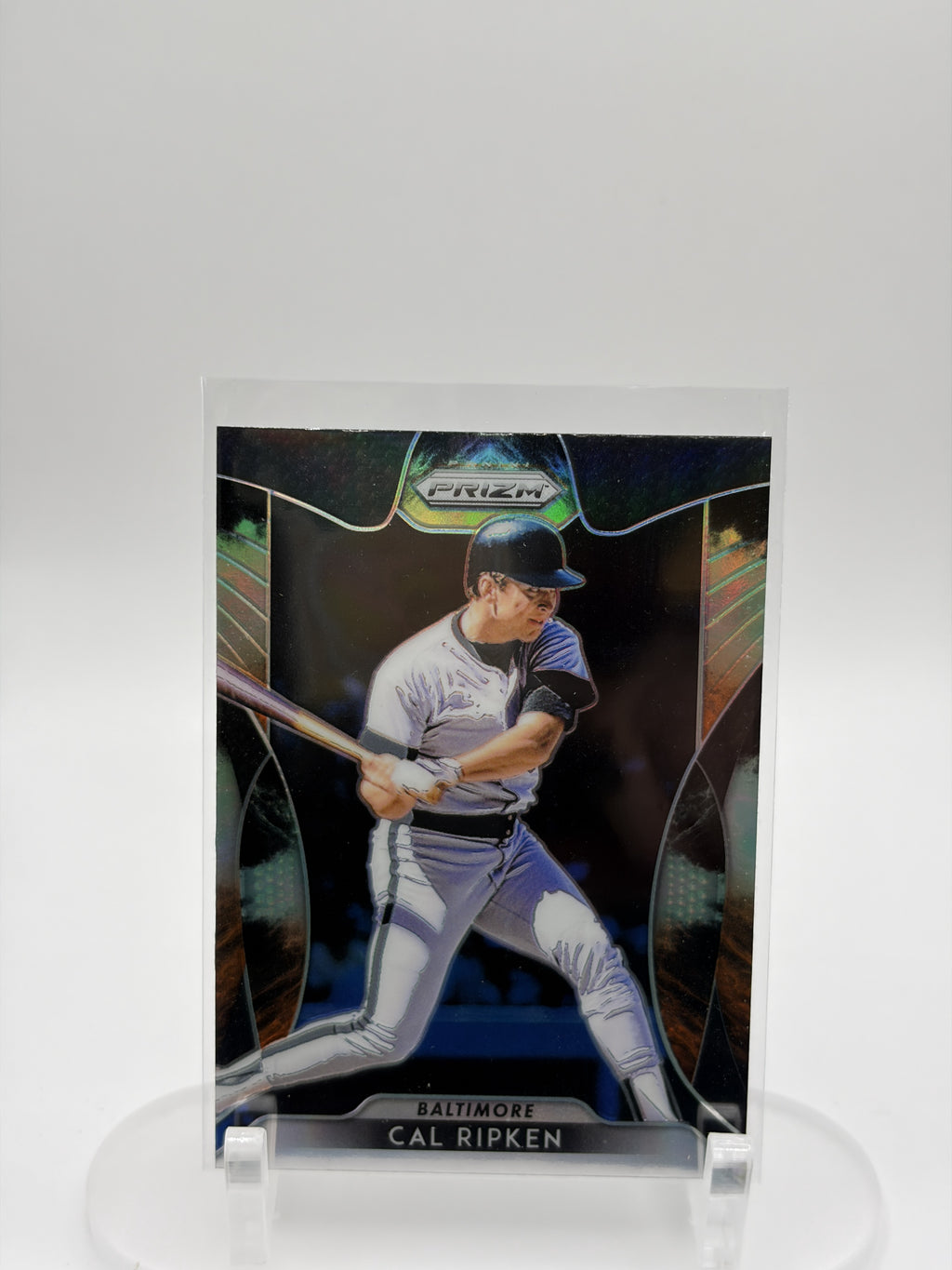 2019 Panini Prizm #254 Cal Ripken Hyper Prizm Purple/Green