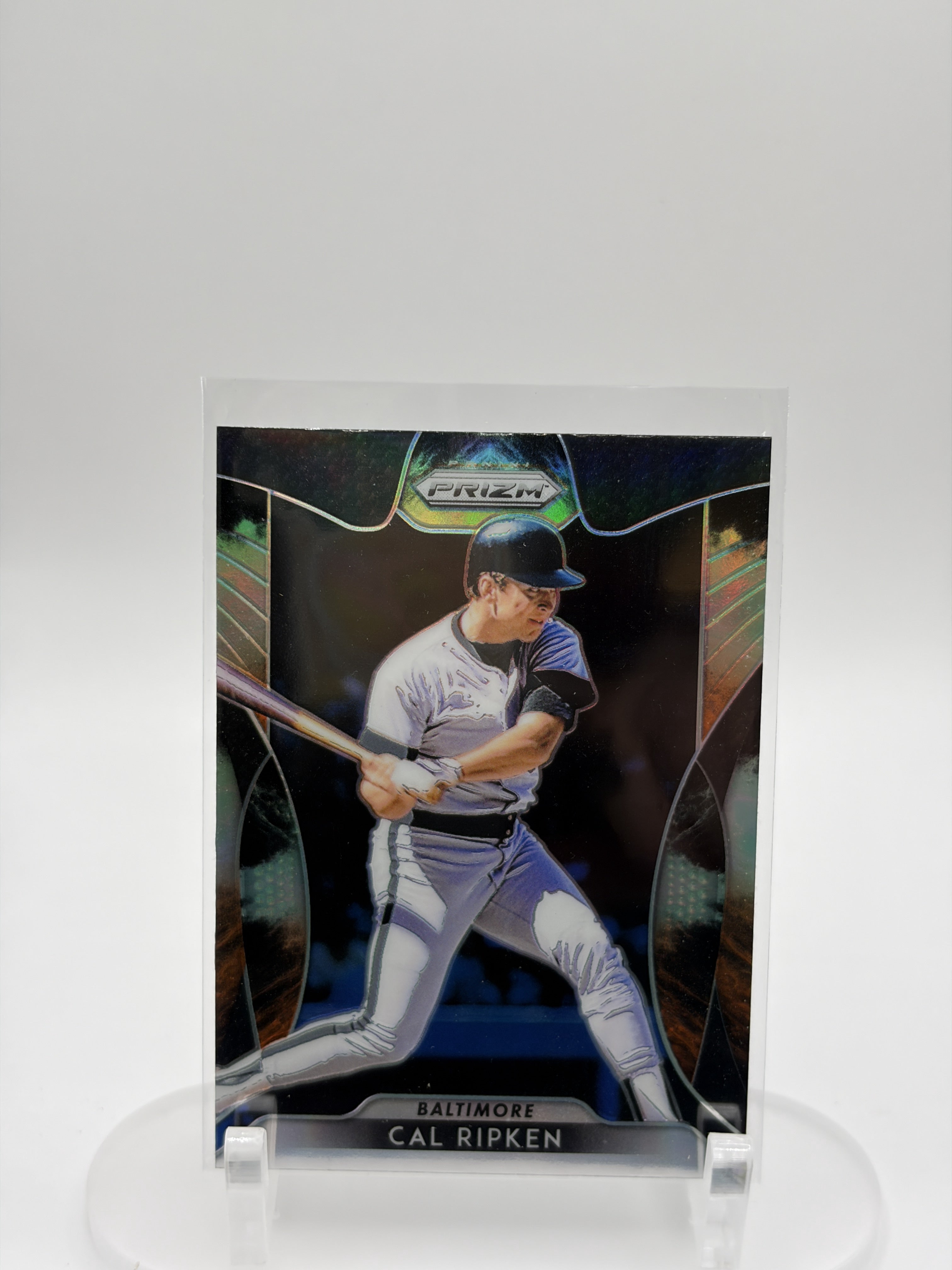 2019 Panini Prizm #254 Cal Ripken Hyper Prizm Purple/Green
