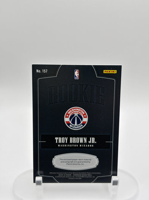 2018-19 Panini Dominion #157 Troy Brown Jr. /199 Rookie Jersey Auto