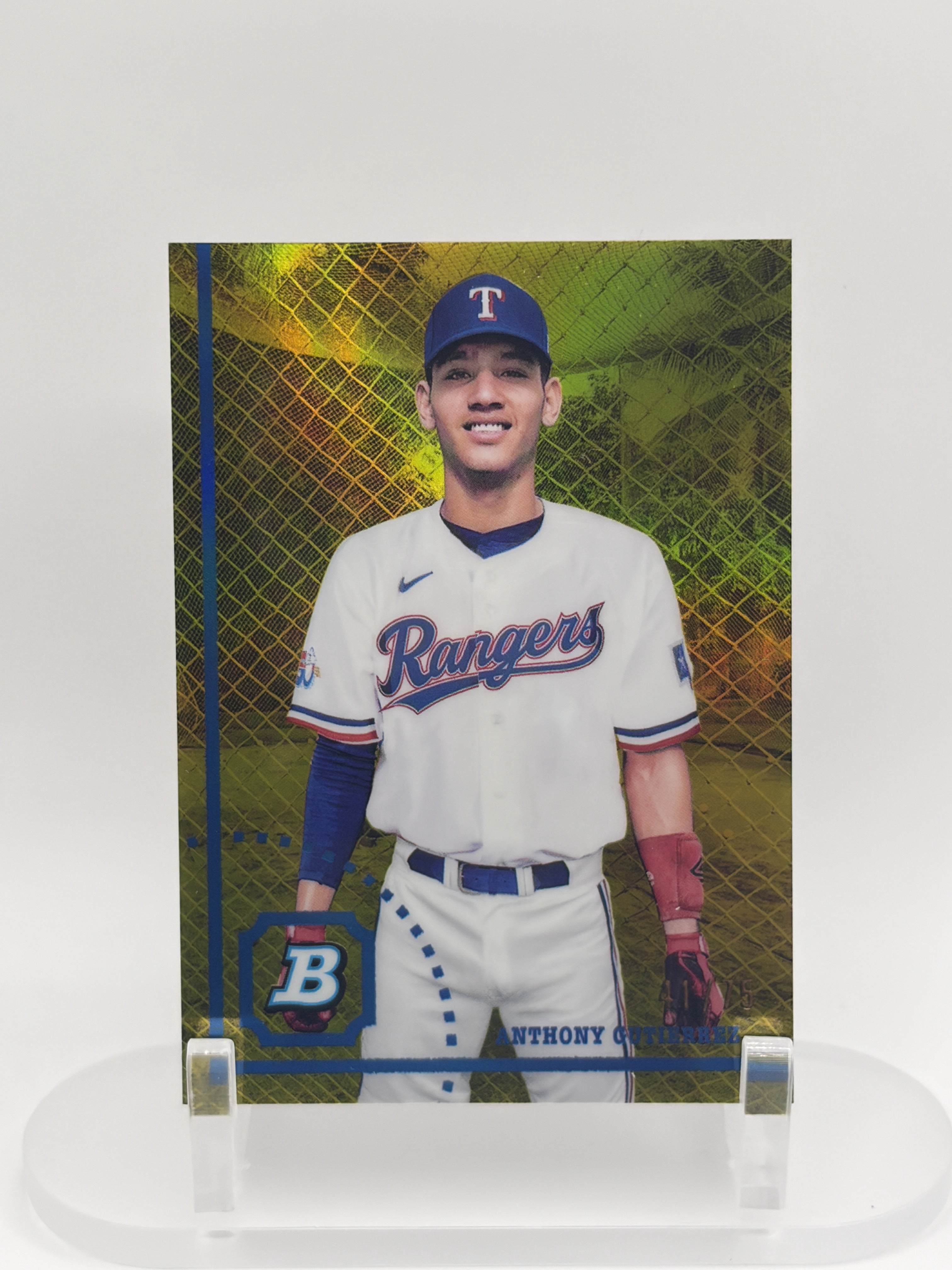 Anthony Gutierrez 2022 Bowman Heritage Texas Rangers Chrome Prospects
