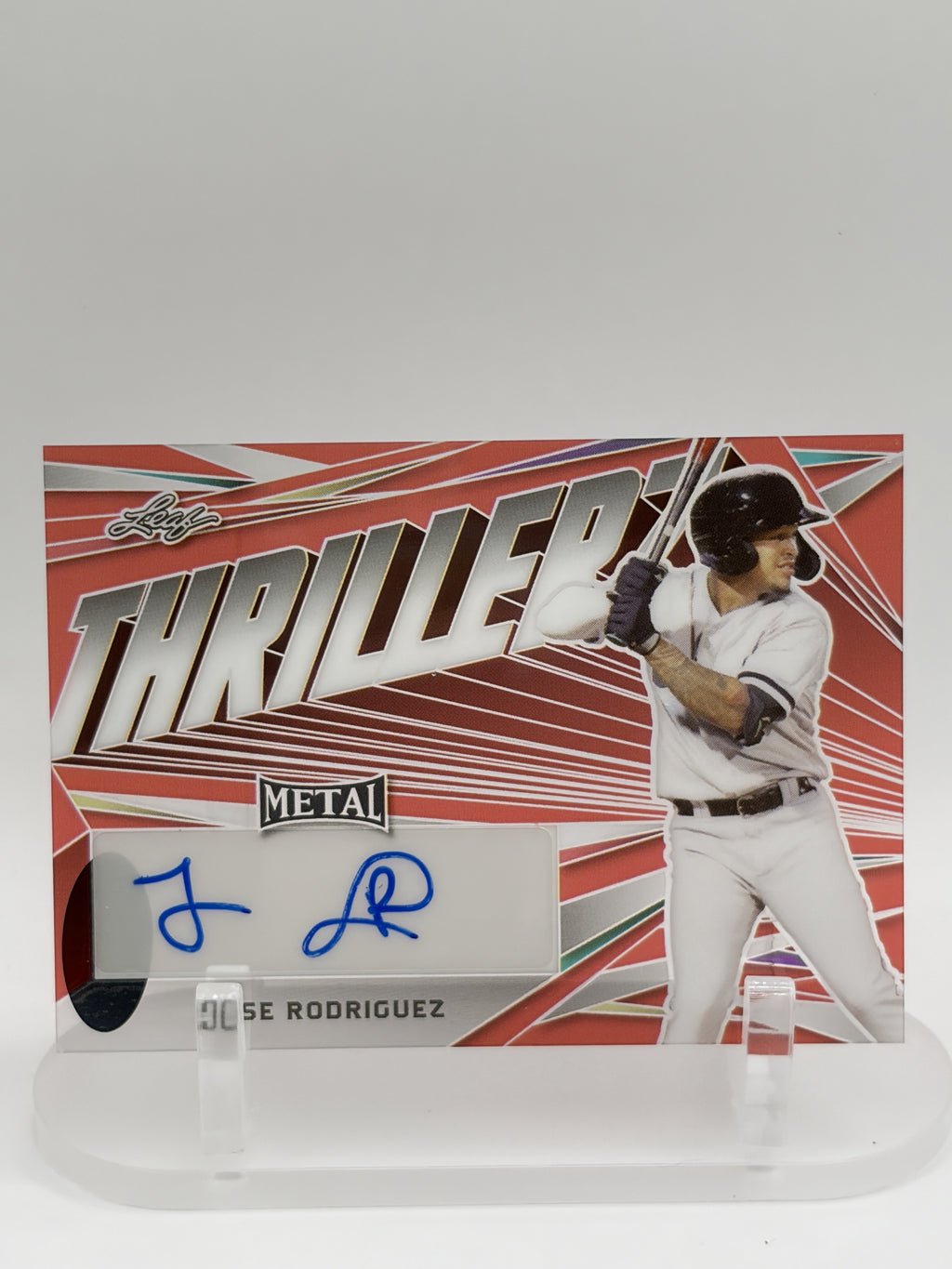 Jose Rodriguez 2022 Leaf Metal #TH-JR1 Thrillerz Autographs Red Prismatic AU