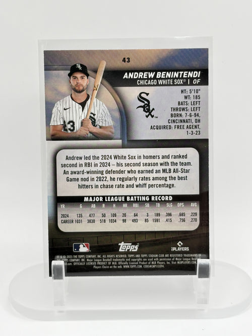 2025 Stadium Club #43 Andrew Benintendi Rainbow Foilboard #/25