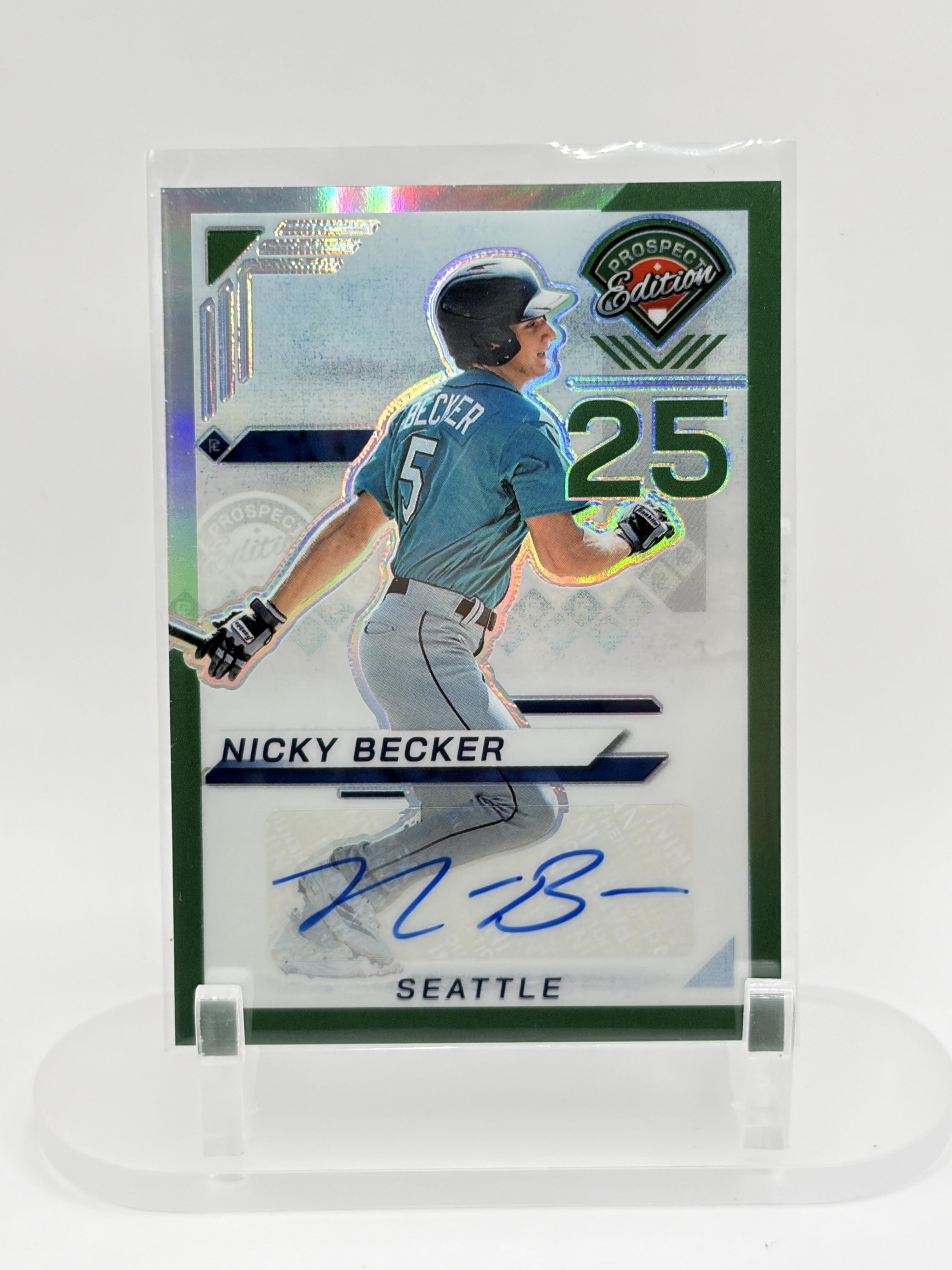 2025 Panini Prospect Edition #51 Nicky Becker Holo Prospect Ticket Signatures