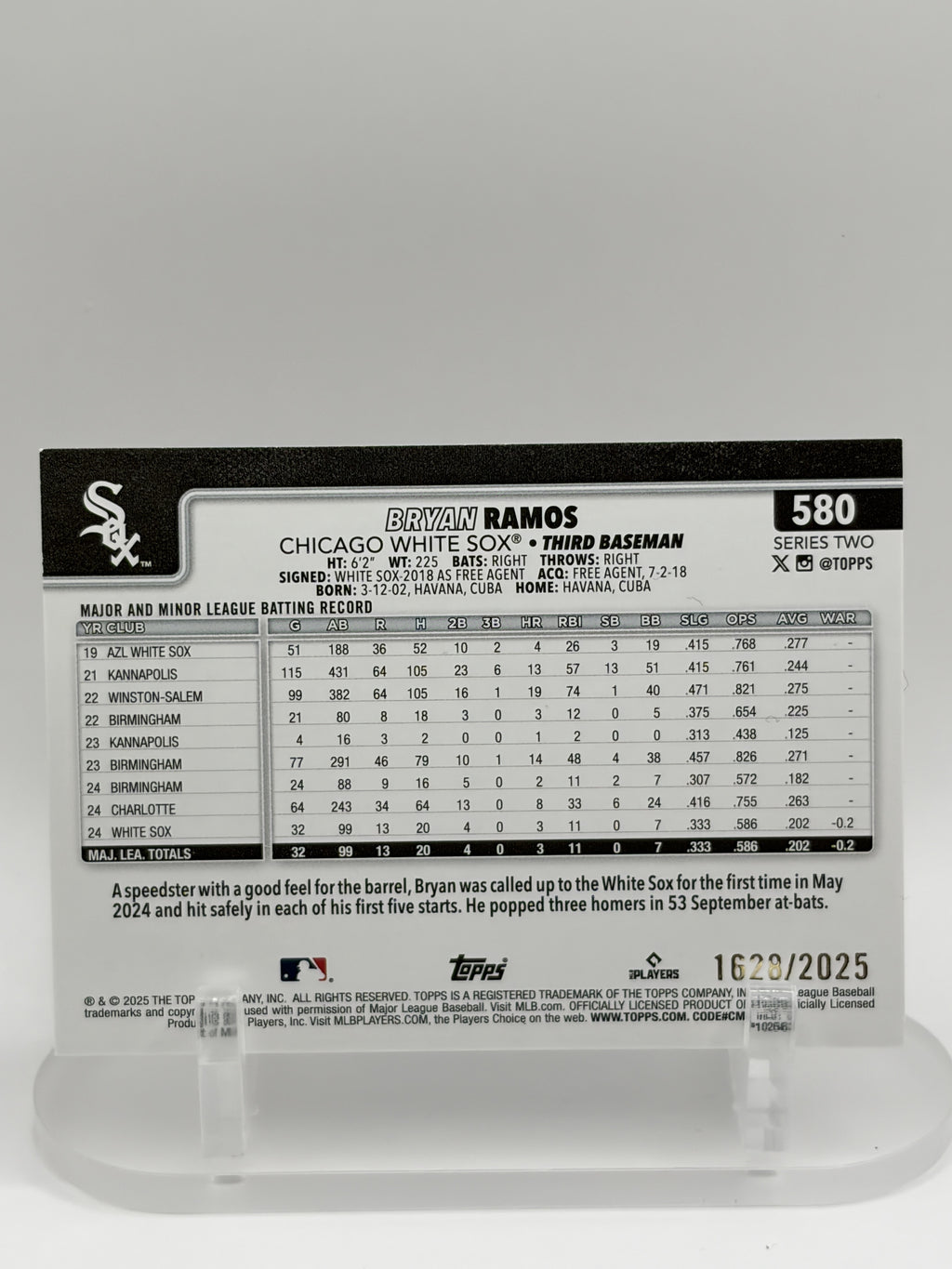 2025 Topps #580 Bryan Ramos
