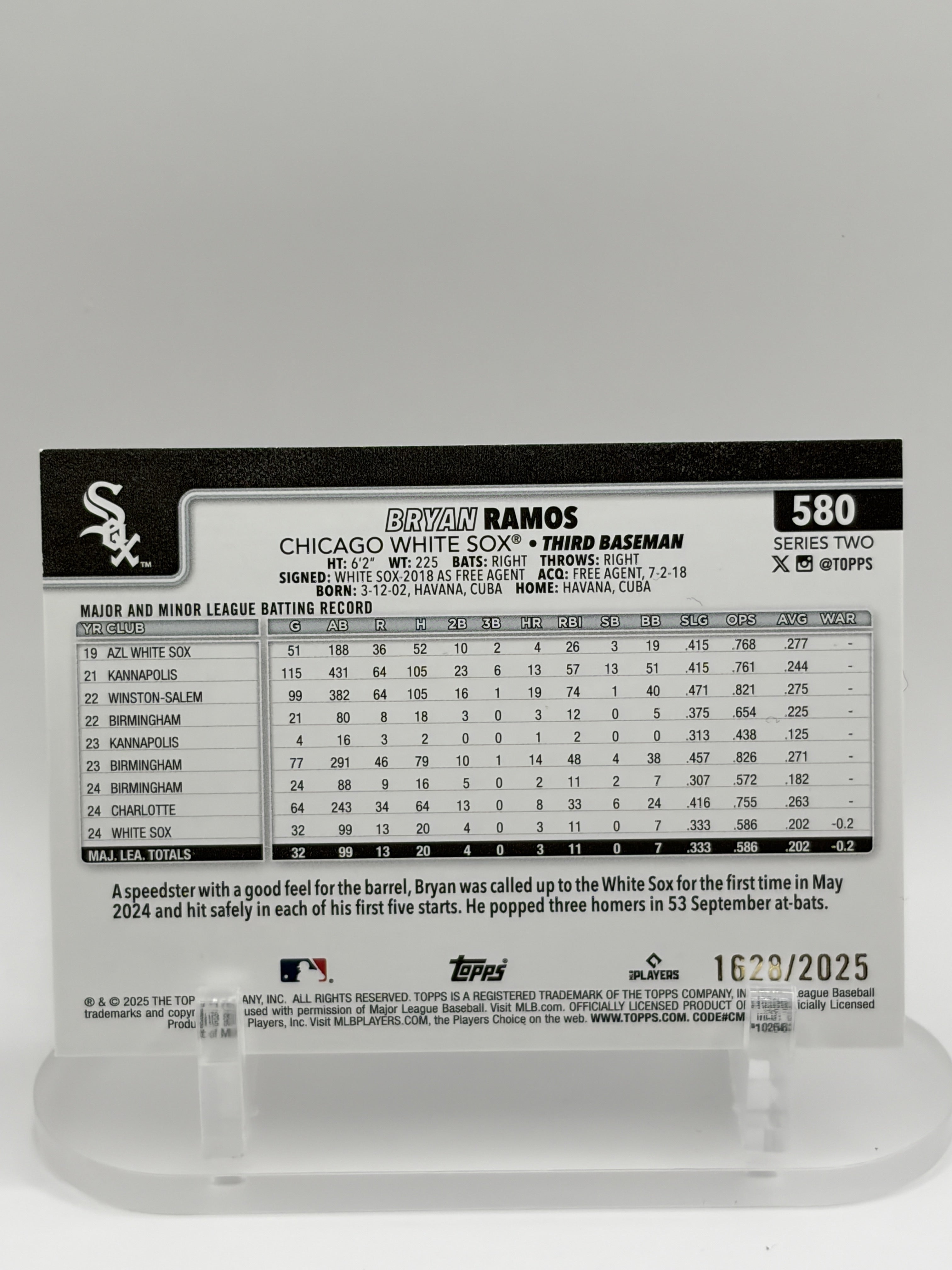 2025 Topps #580 Bryan Ramos