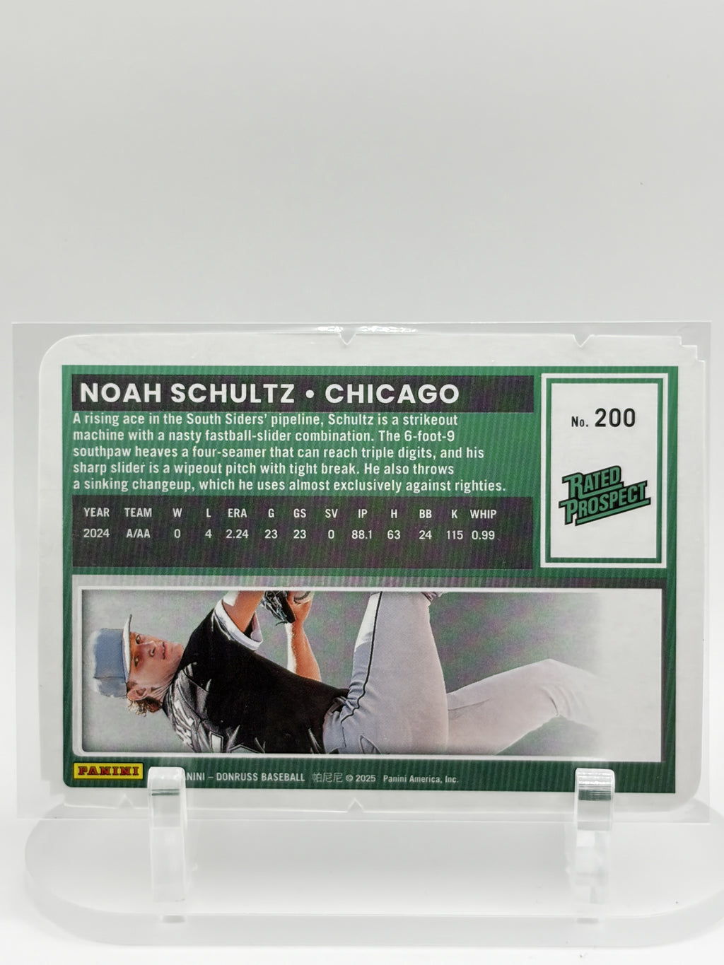 Noah Schultz 2025 Panini Donruss /75 Chicago White Sox #200