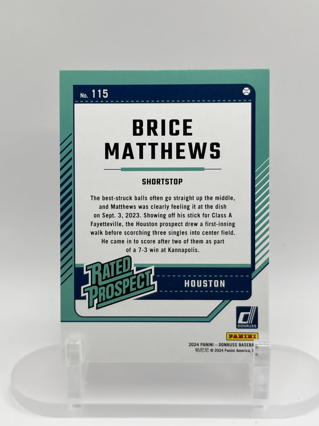 2024 Donruss #115 Brice Matthews Red #/275