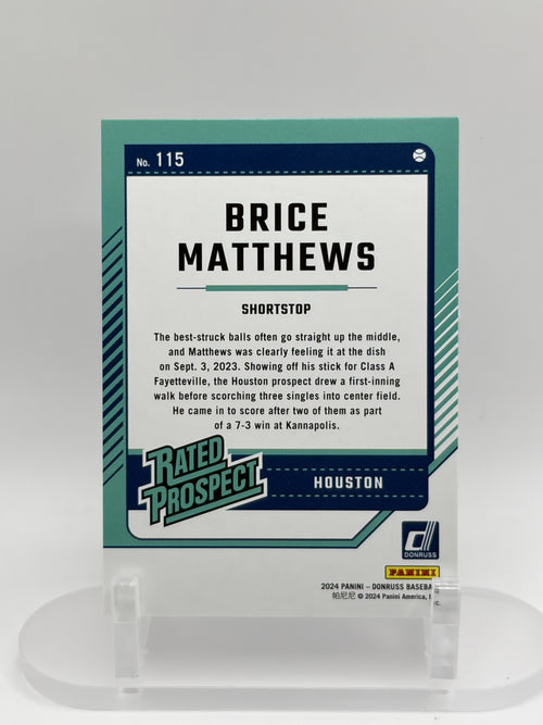 2024 Donruss #115 Brice Matthews Red #/275