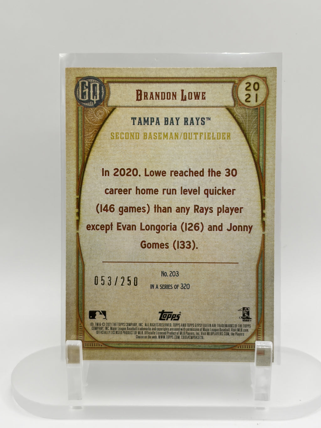 2021 Topps Gypsy Queen #203 Brandon Lowe Green