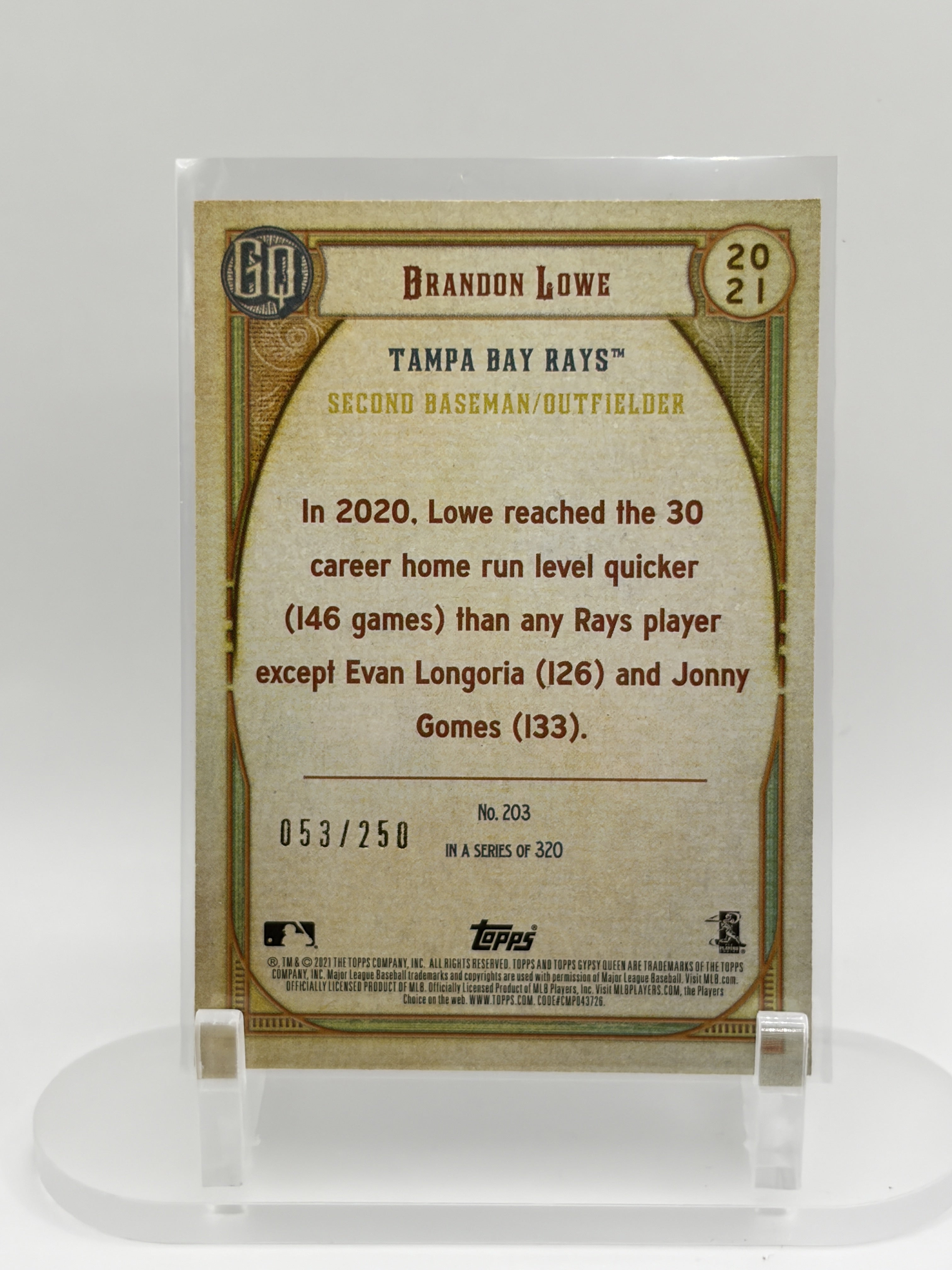 2021 Topps Gypsy Queen #203 Brandon Lowe Green